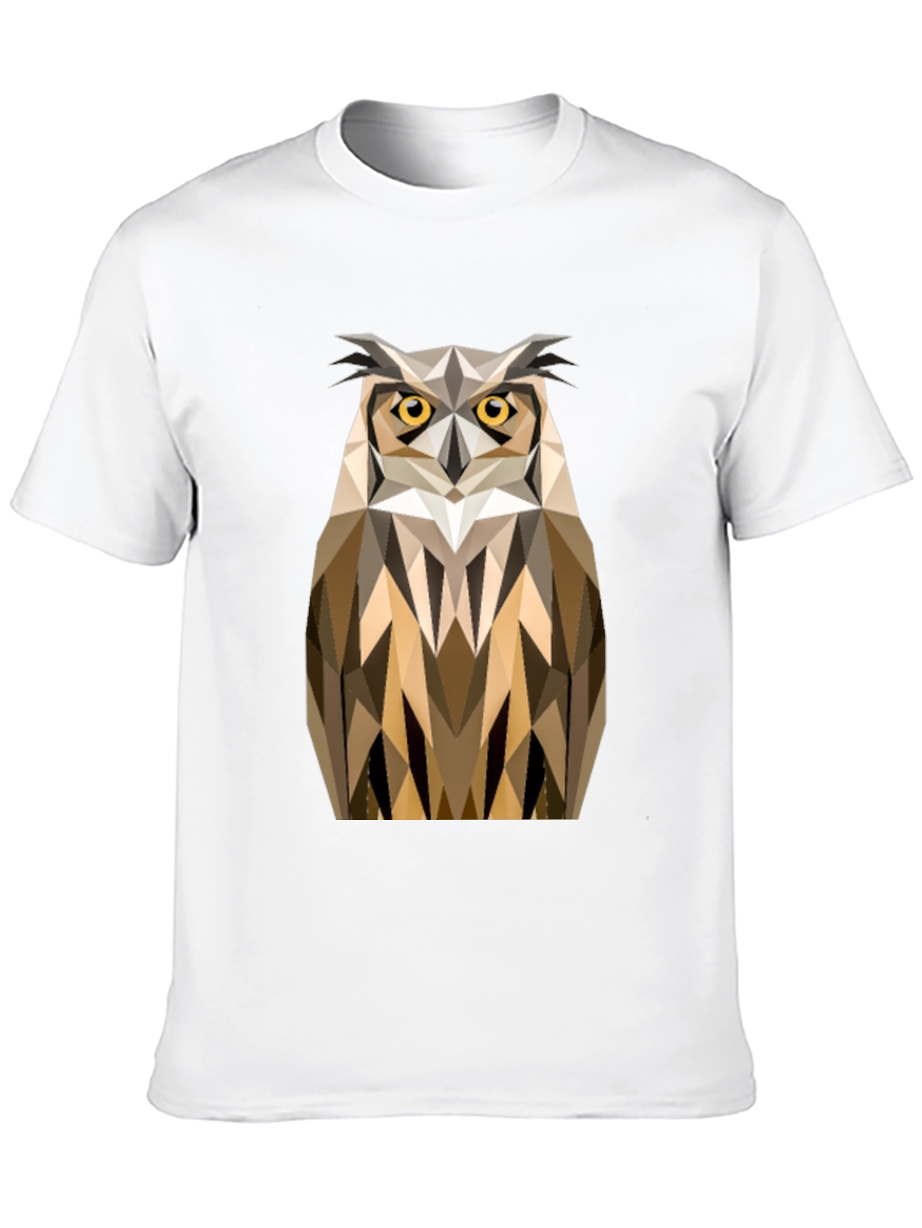 Geometric Owl Print Black T-Shirt