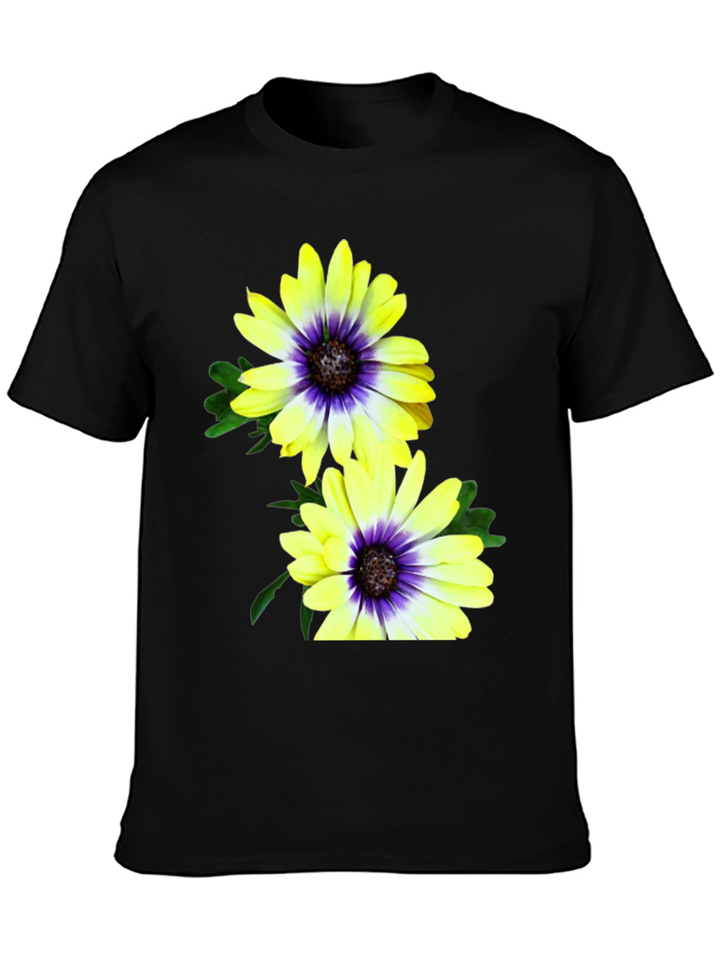 Floral T-Shirt: Yellow & Purple Daisy Print