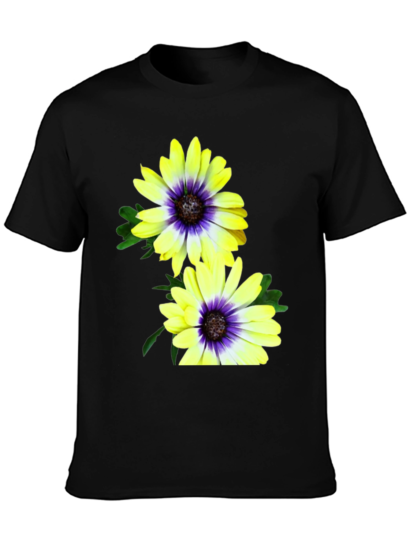 Floral T-Shirt: Yellow & Purple Daisy Print