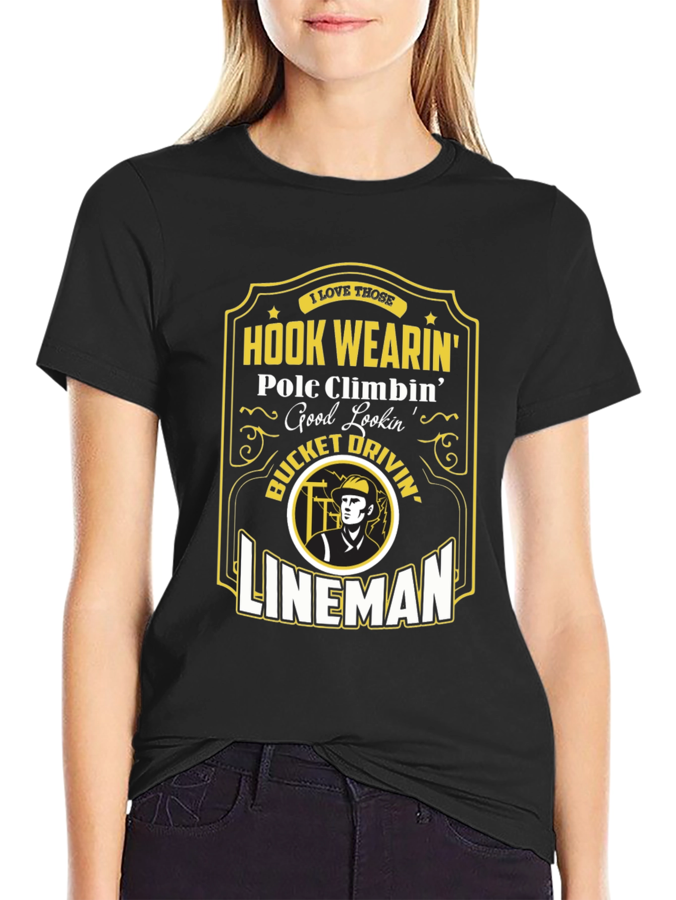 Lineman Hook Wearin T-Shirt - Pole Climbin