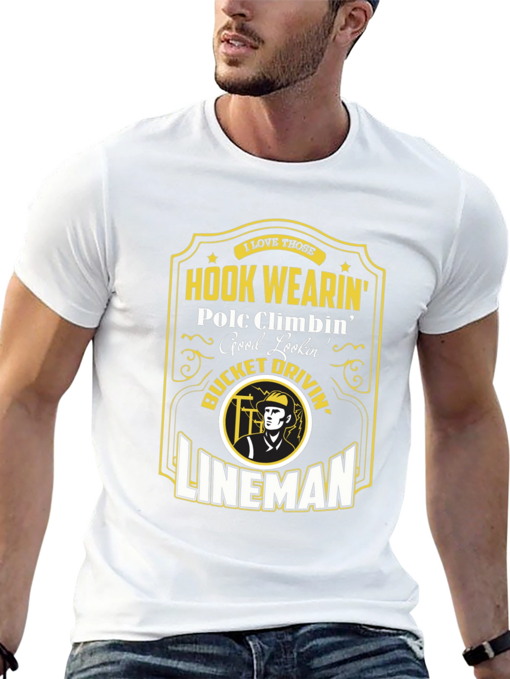 Lineman Hook Wearin T-Shirt - Pole Climbin