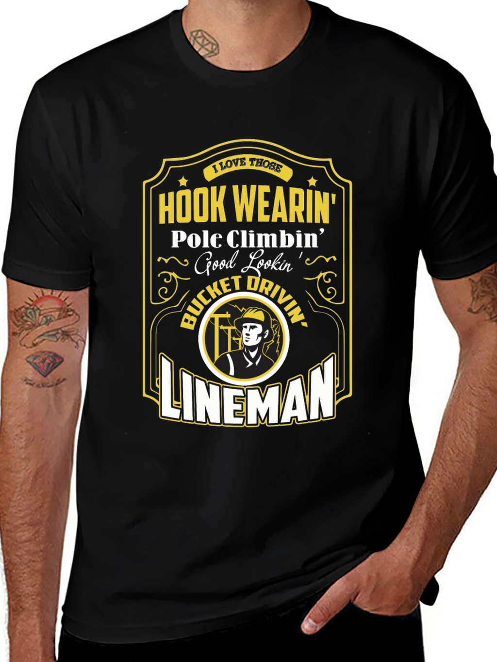 Lineman Hook Wearin T-Shirt - Pole Climbin