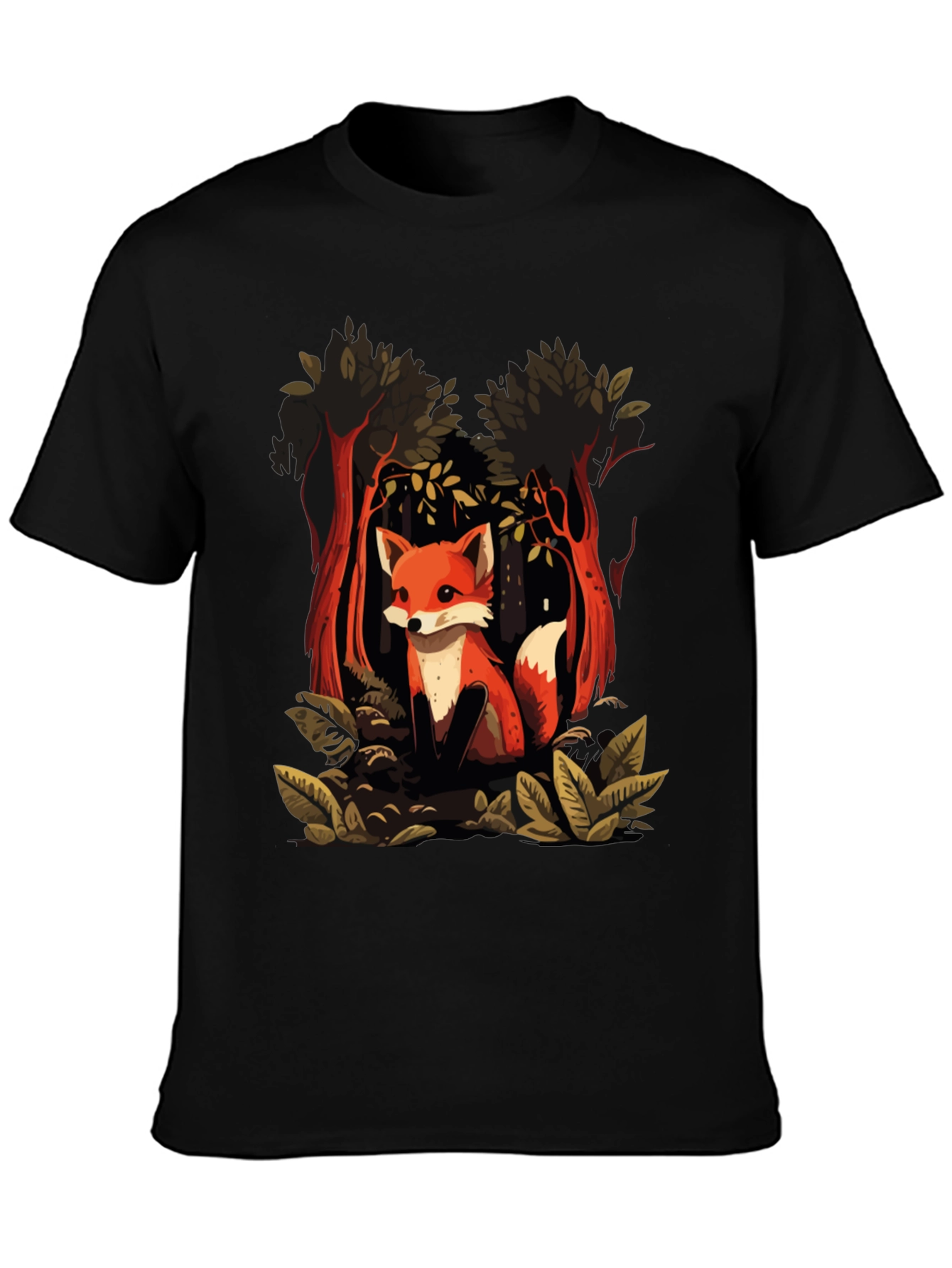 Fox in Forest Graphic Tee - Stylish Unisex T-Shirt