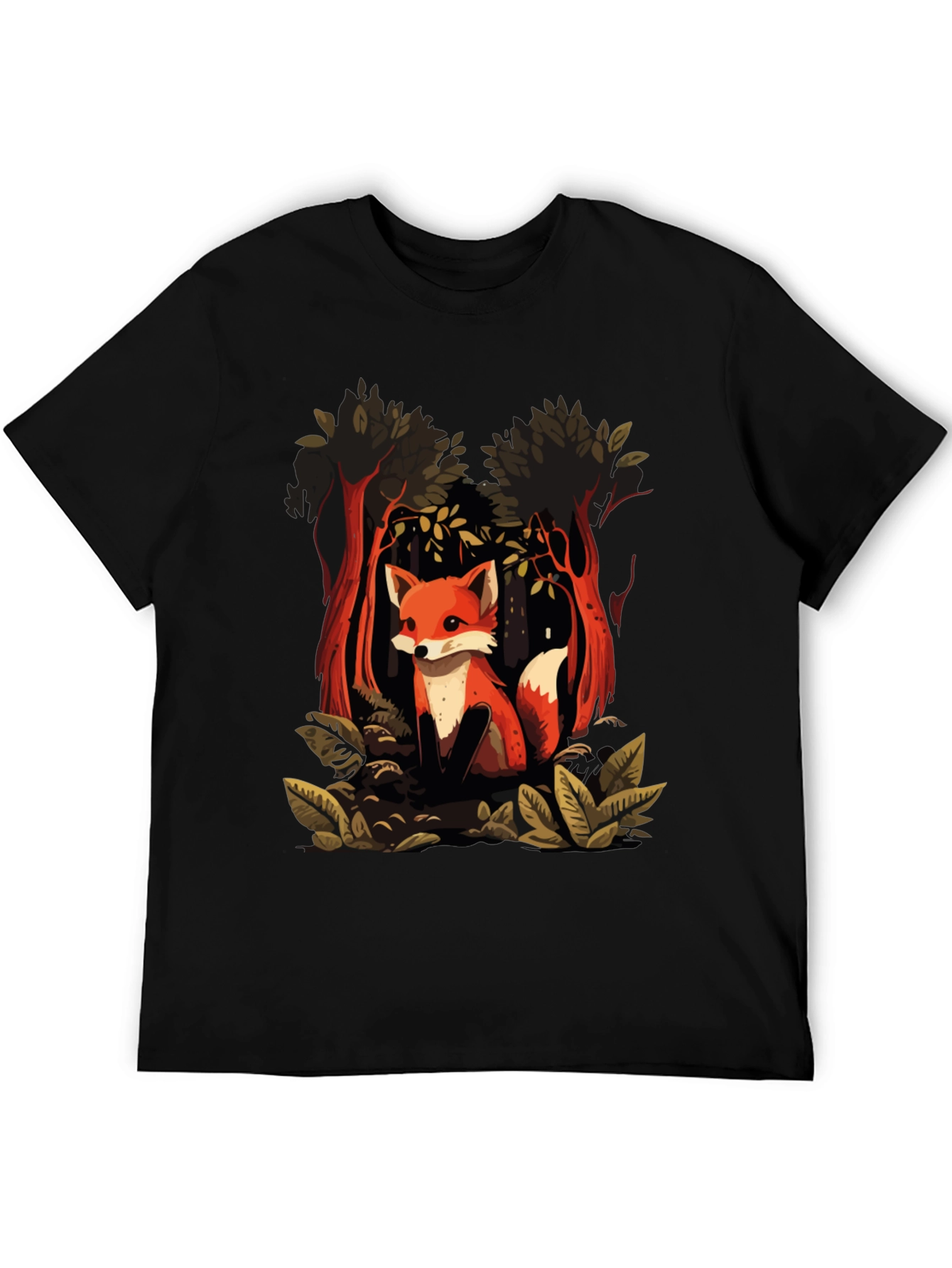 Fox in Forest Graphic Tee - Stylish Unisex T-Shirt