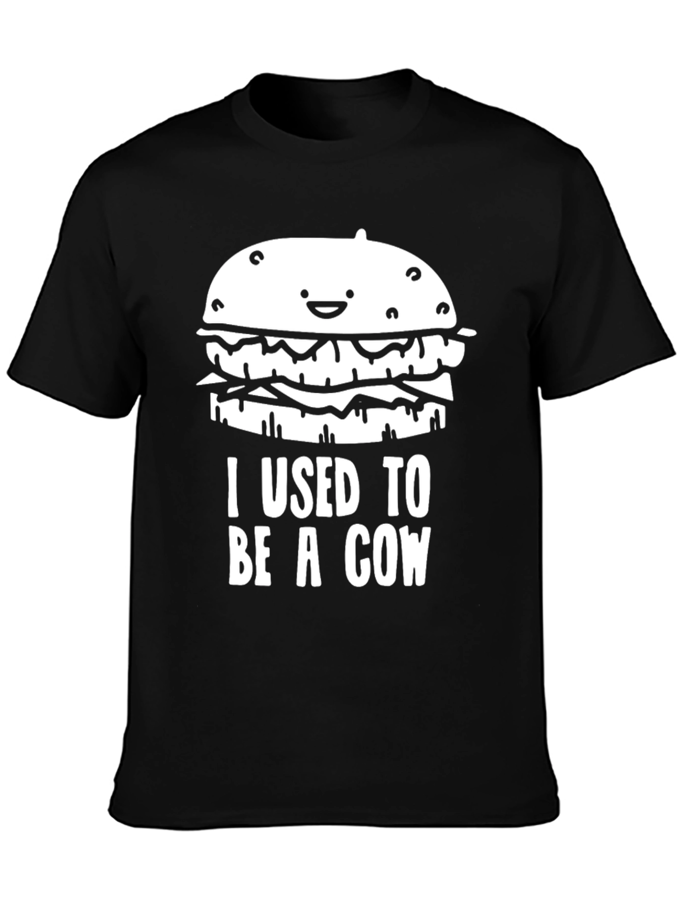 Funny I Used To Be A Cow Burger T-Shirt