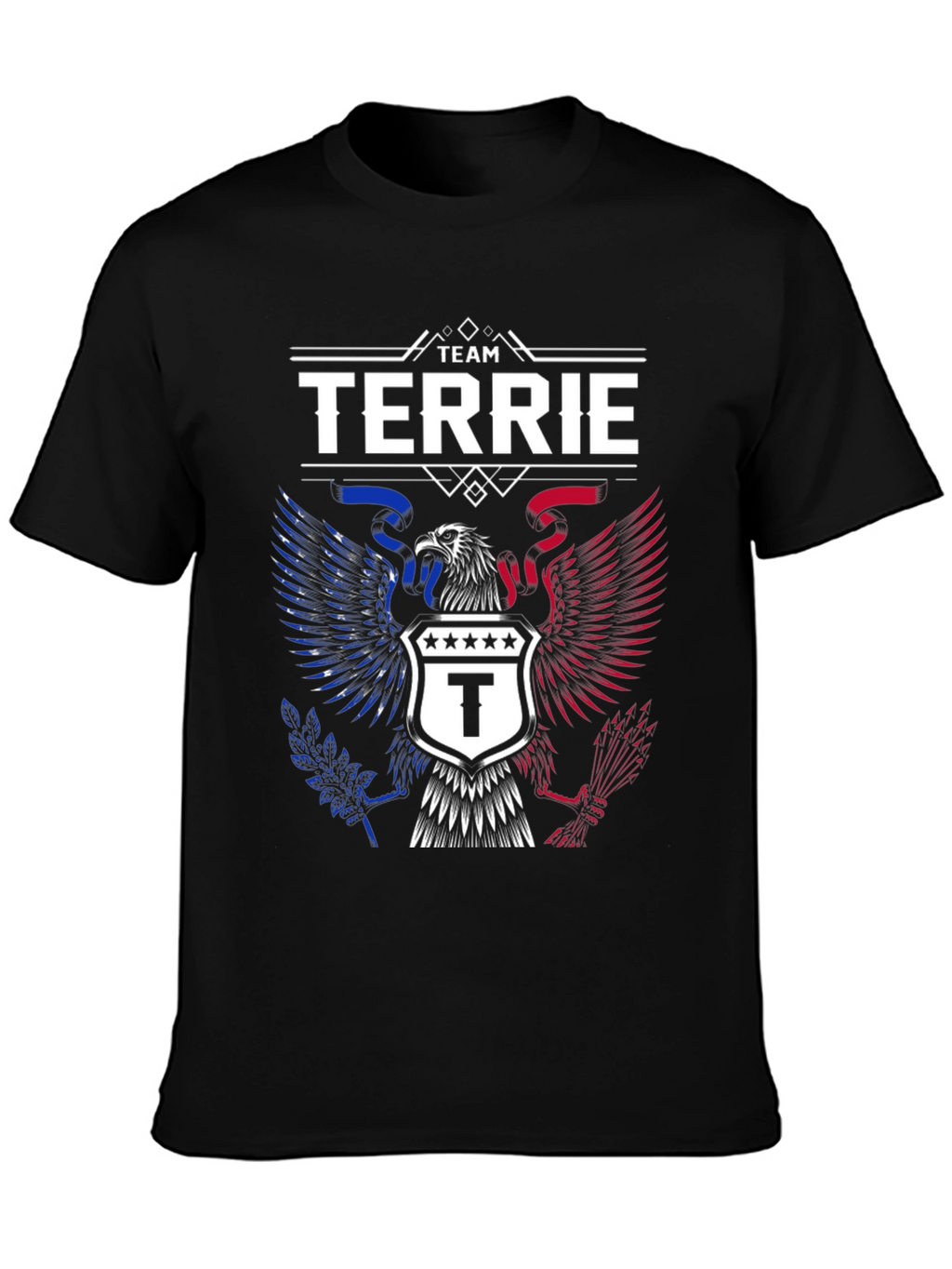 Team Terrie Patriotic Eagle Crest Black T-Shirt