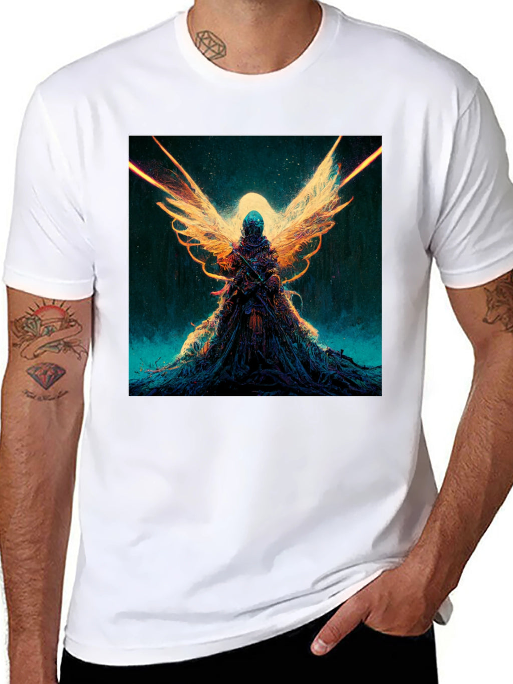 Winged Angel Graphic Black T-Shirt