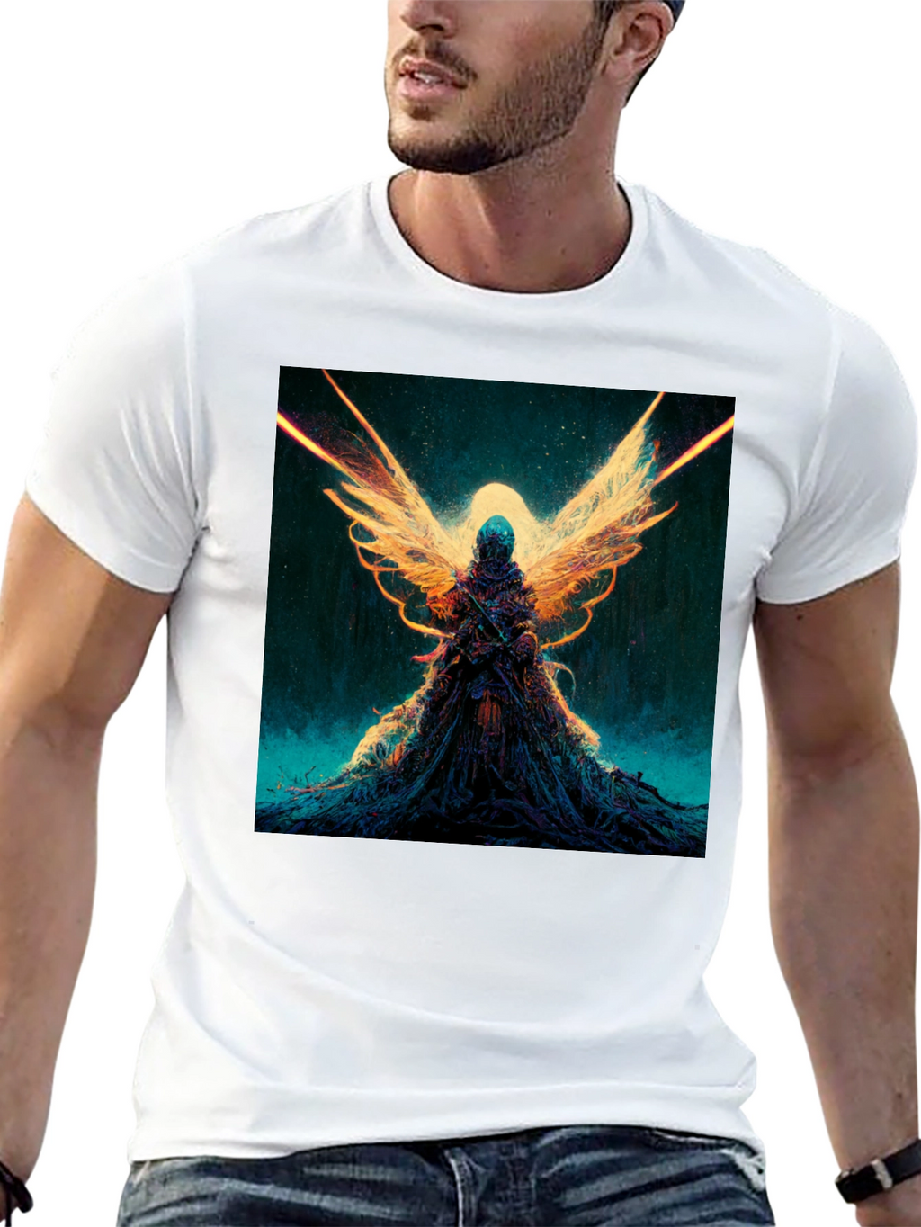 Winged Angel Graphic Black T-Shirt