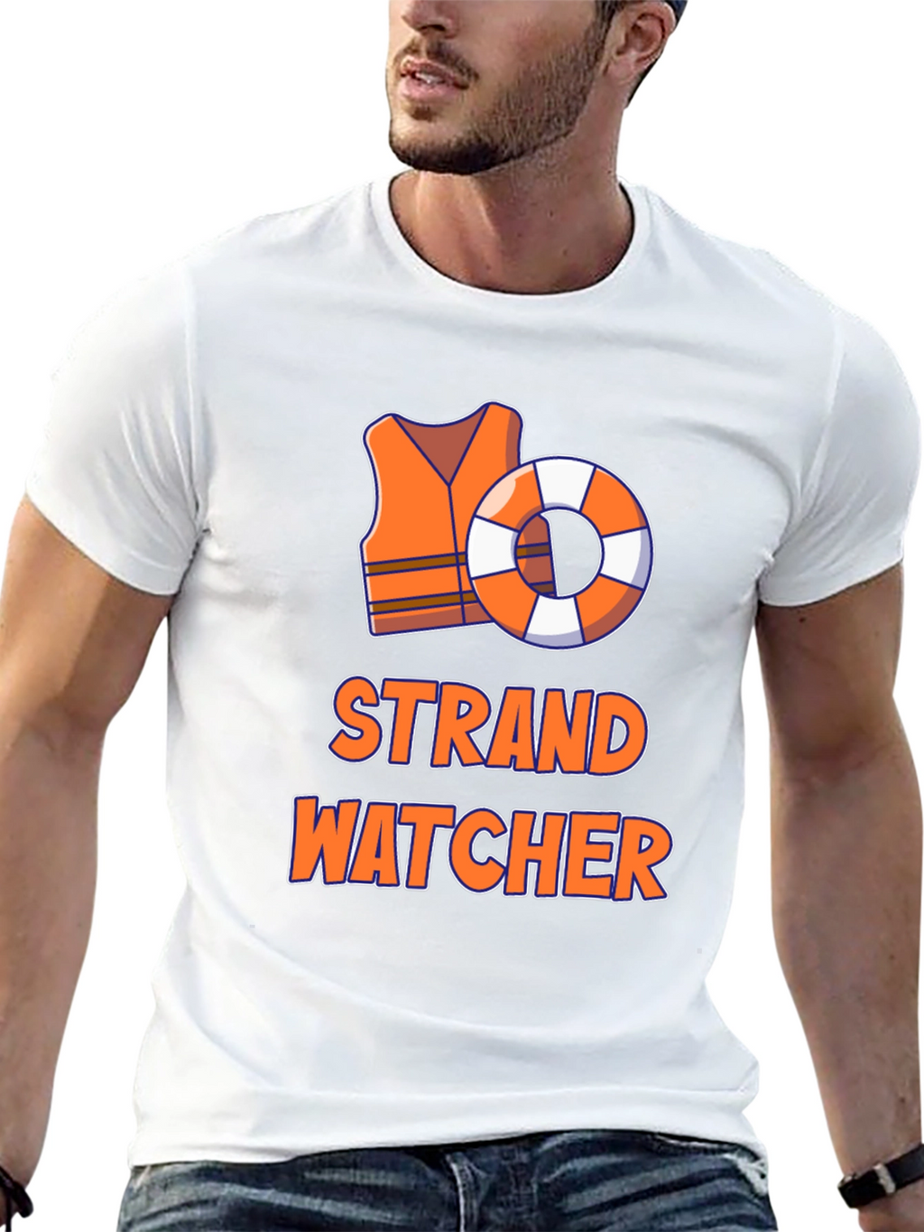 Strand Watcher T-Shirt - Lifeguard Beach Tee