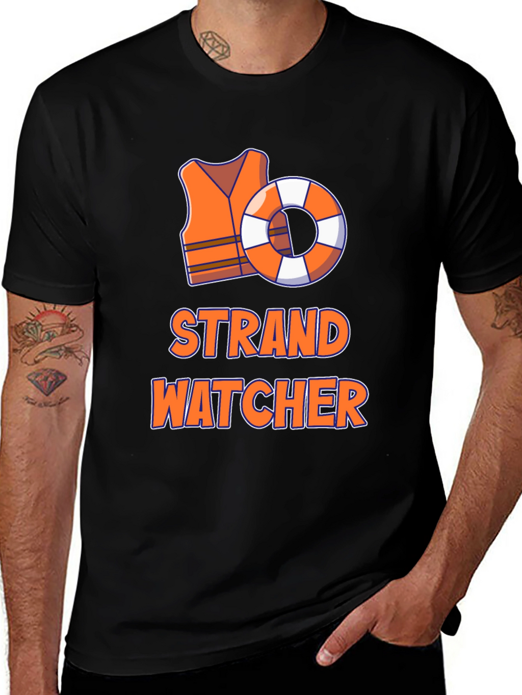 Strand Watcher T-Shirt - Lifeguard Beach Tee
