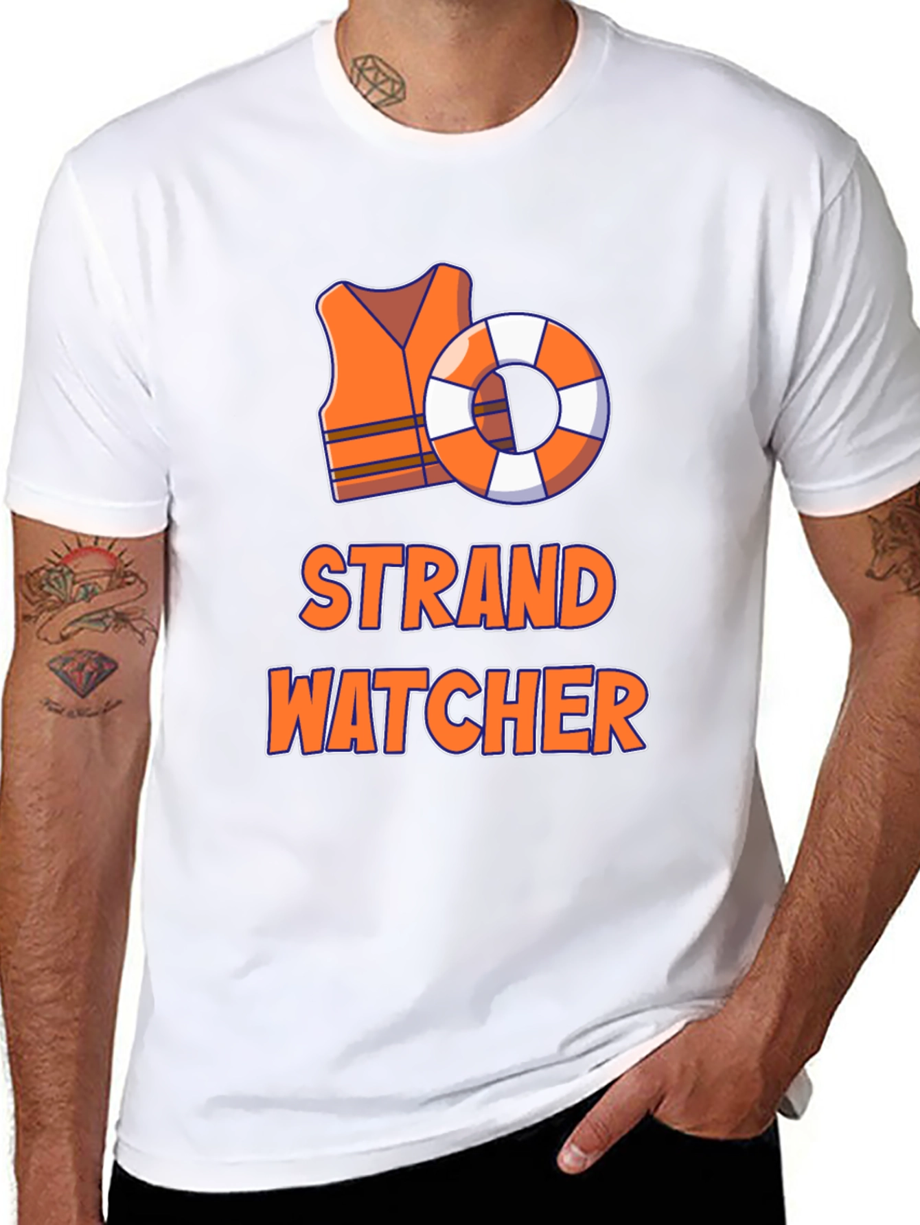 Strand Watcher T-Shirt - Lifeguard Beach Tee