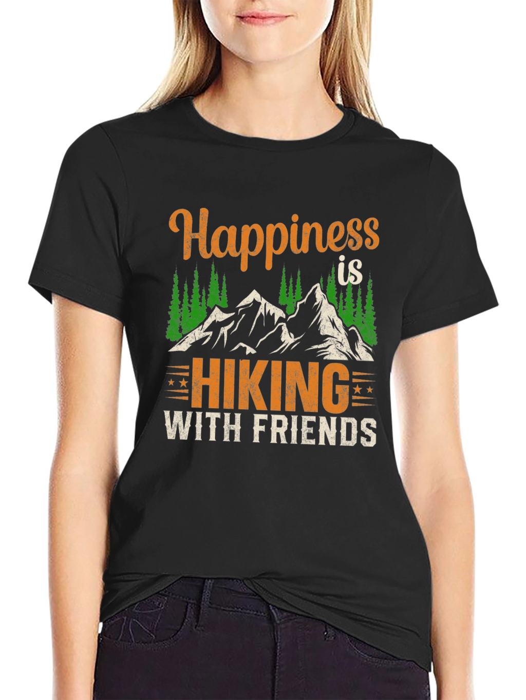 Happiness is Hiking with Friends Graphic Tee