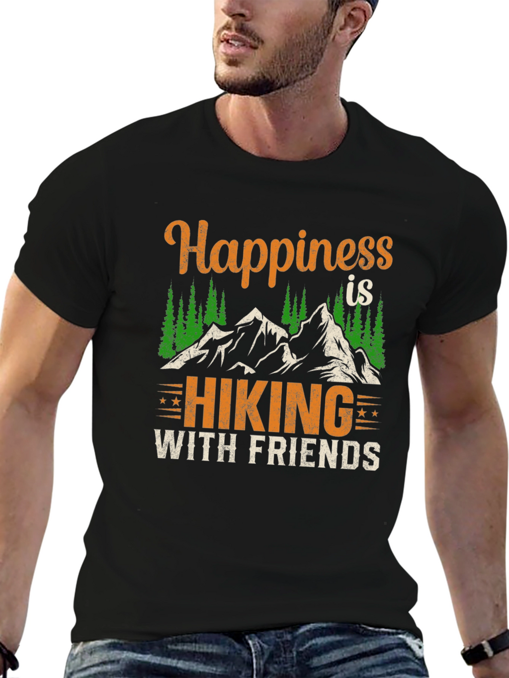Happiness is Hiking with Friends Graphic Tee
