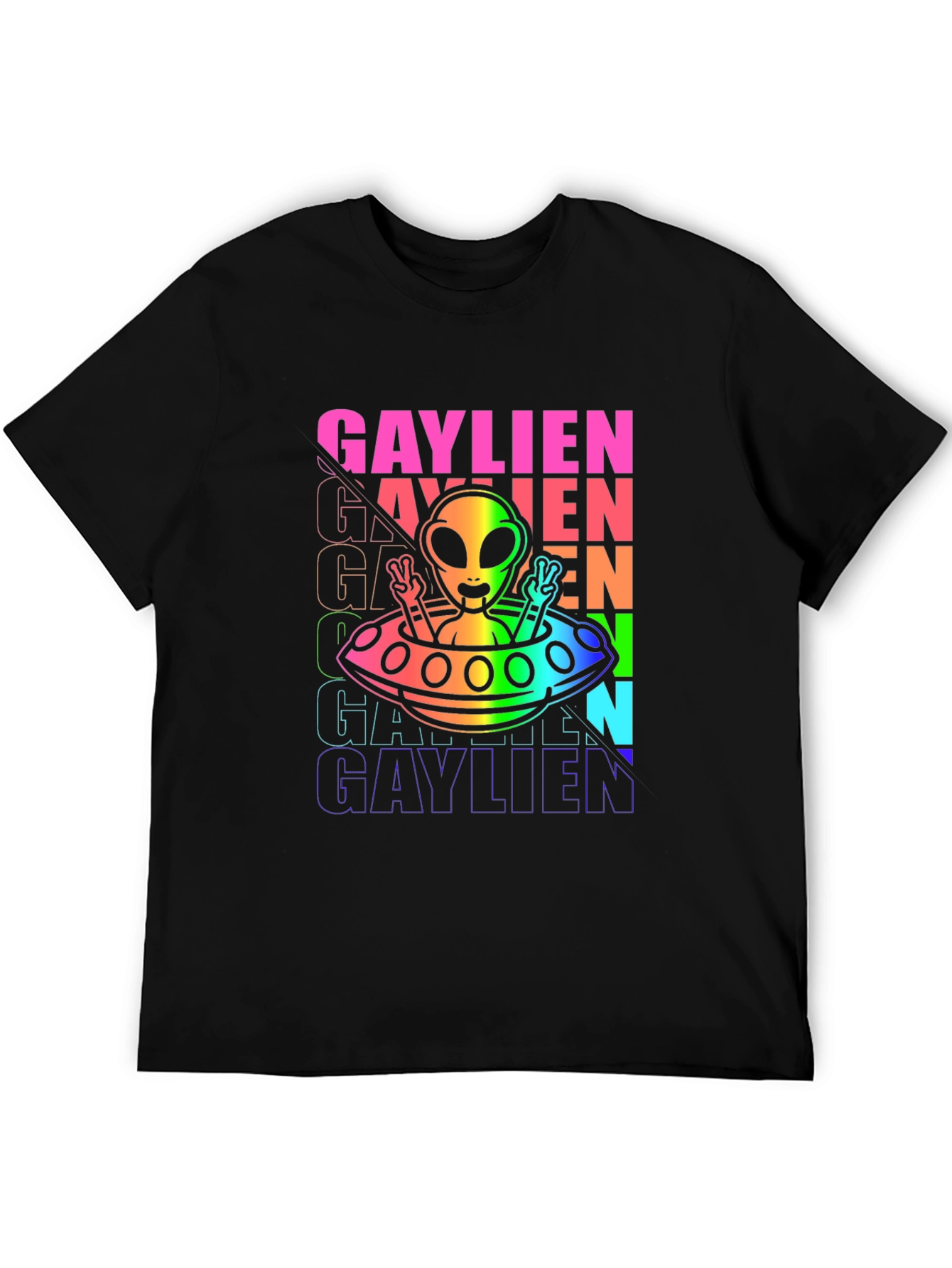 Gaylien Rainbow Graphic T-Shirt