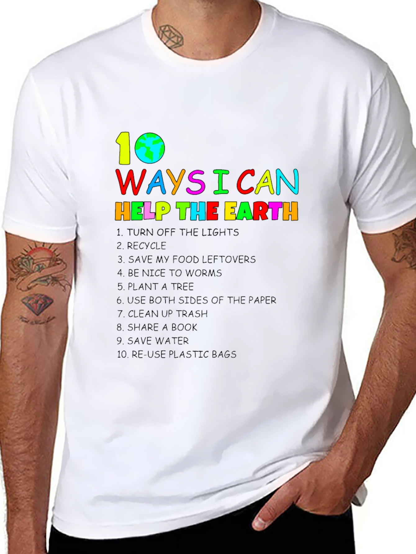 Eco-Friendly 10 Ways to Help the Earth T-Shirt