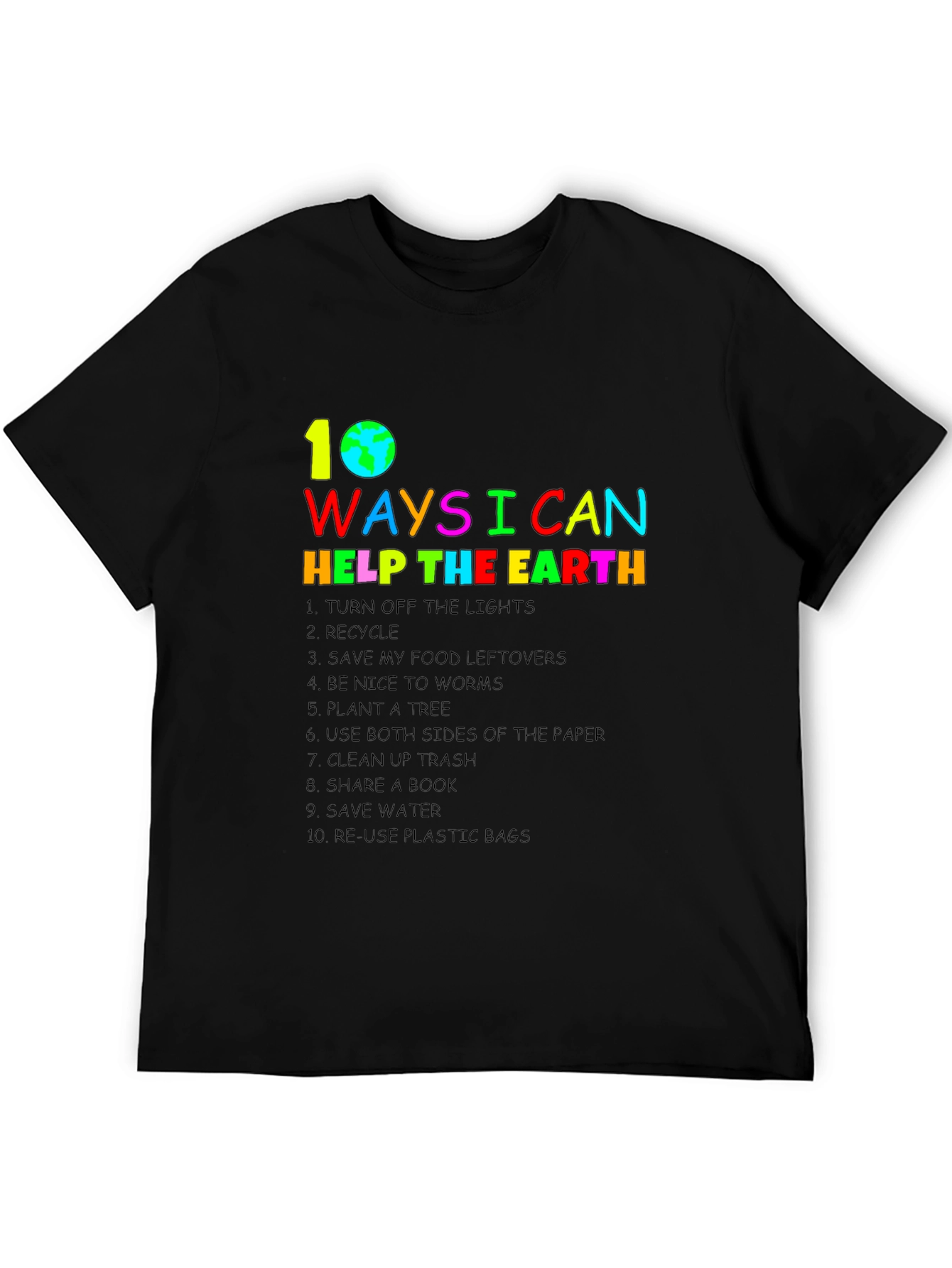 Eco-Friendly 10 Ways to Help the Earth T-Shirt