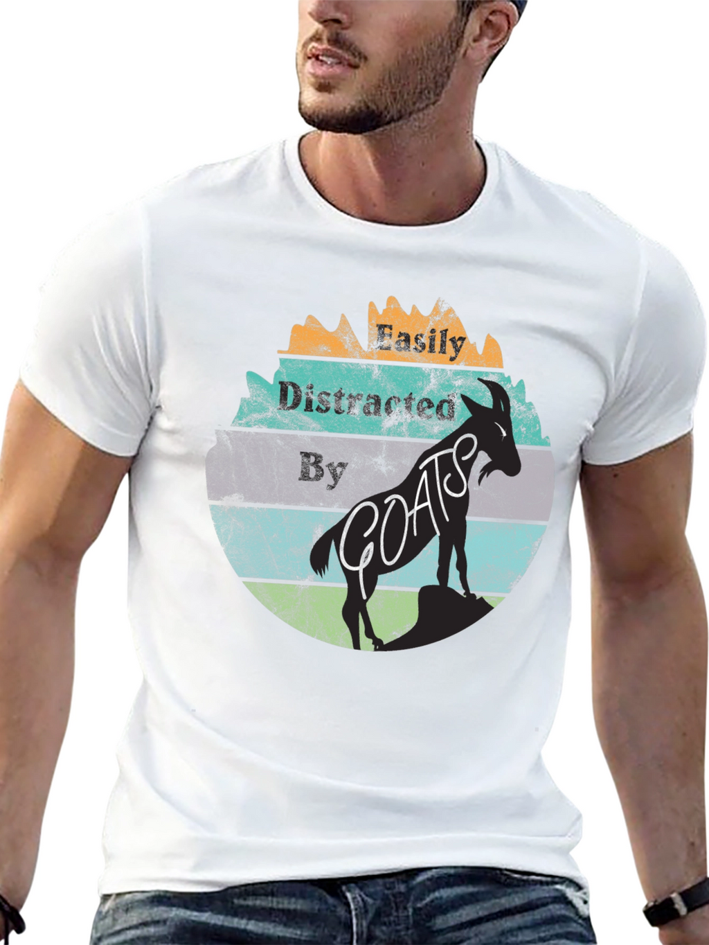 Easily Distracted By Goats Graphic T-Shirt