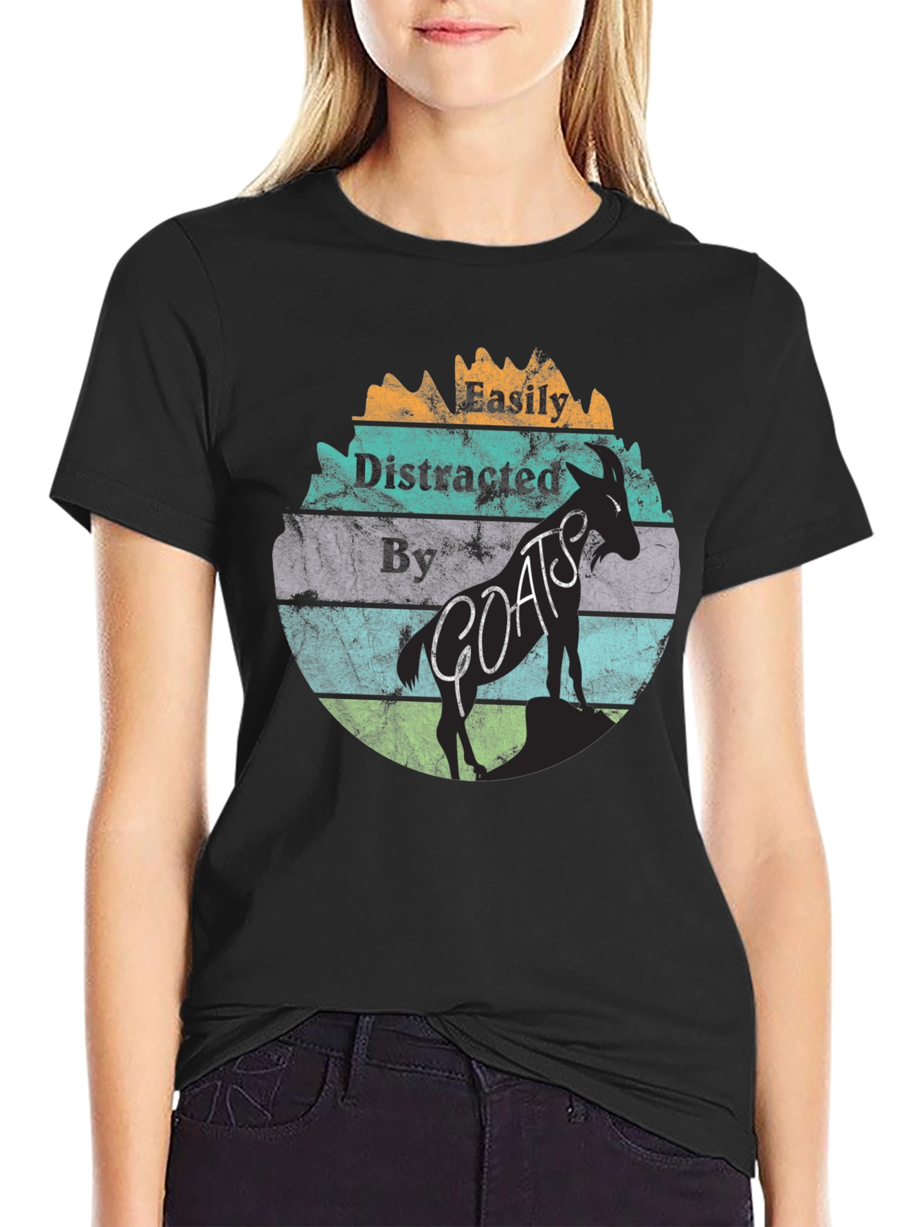 Easily Distracted By Goats Graphic T-Shirt