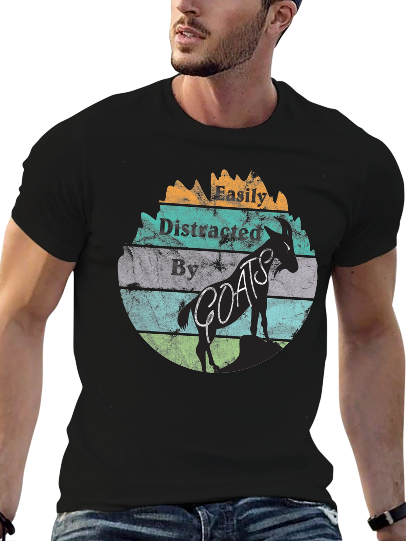 Easily Distracted By Goats Graphic T-Shirt