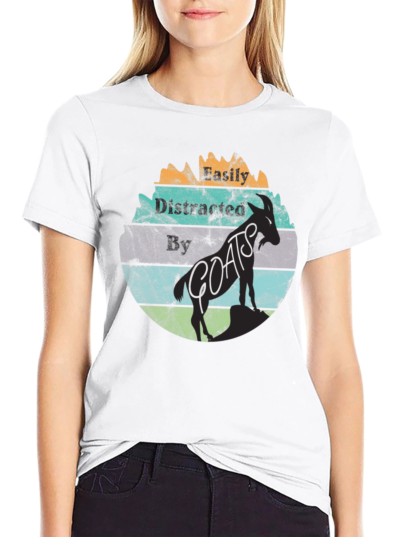 Easily Distracted By Goats Graphic T-Shirt