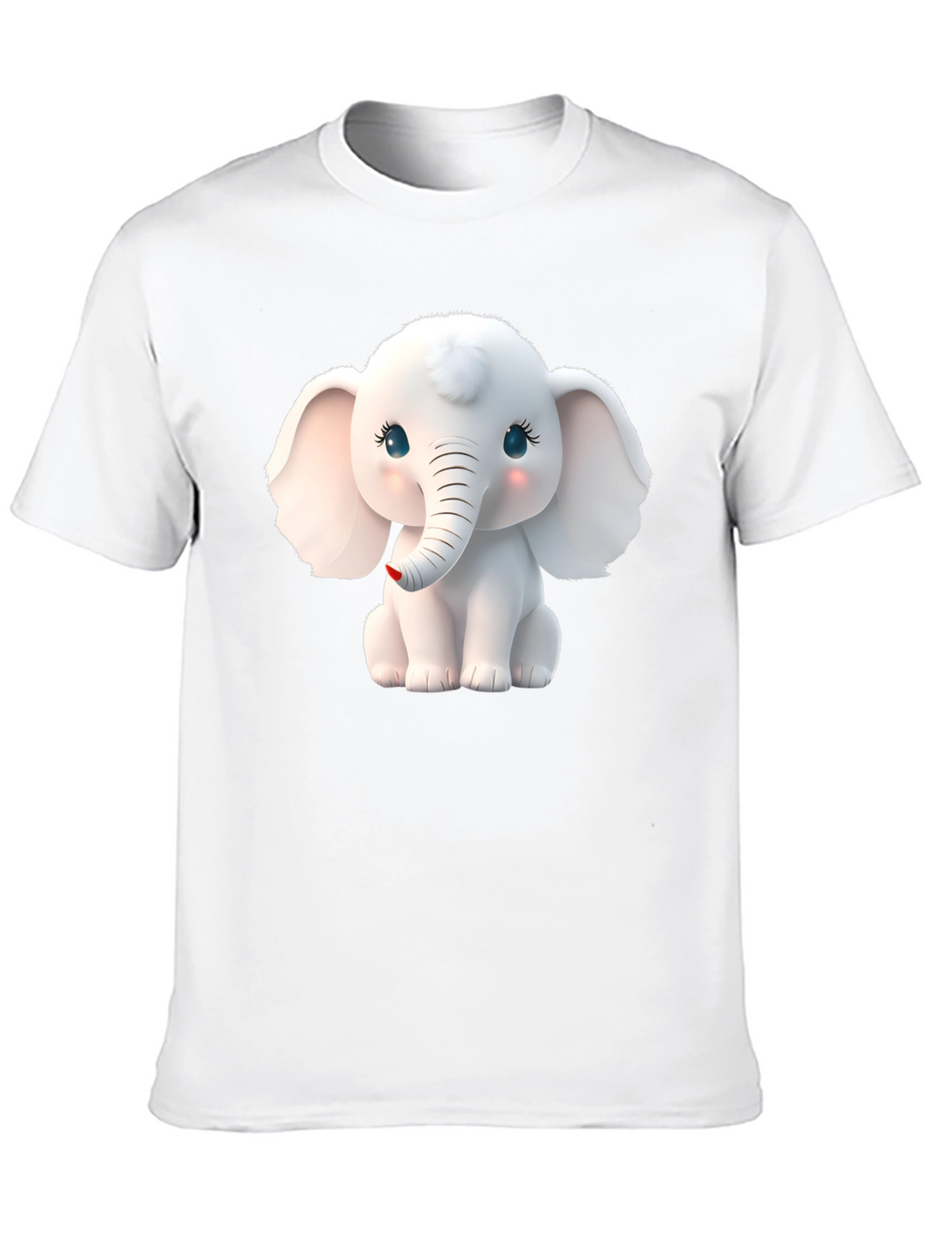 Cute Elephant Graphic Tee - Black