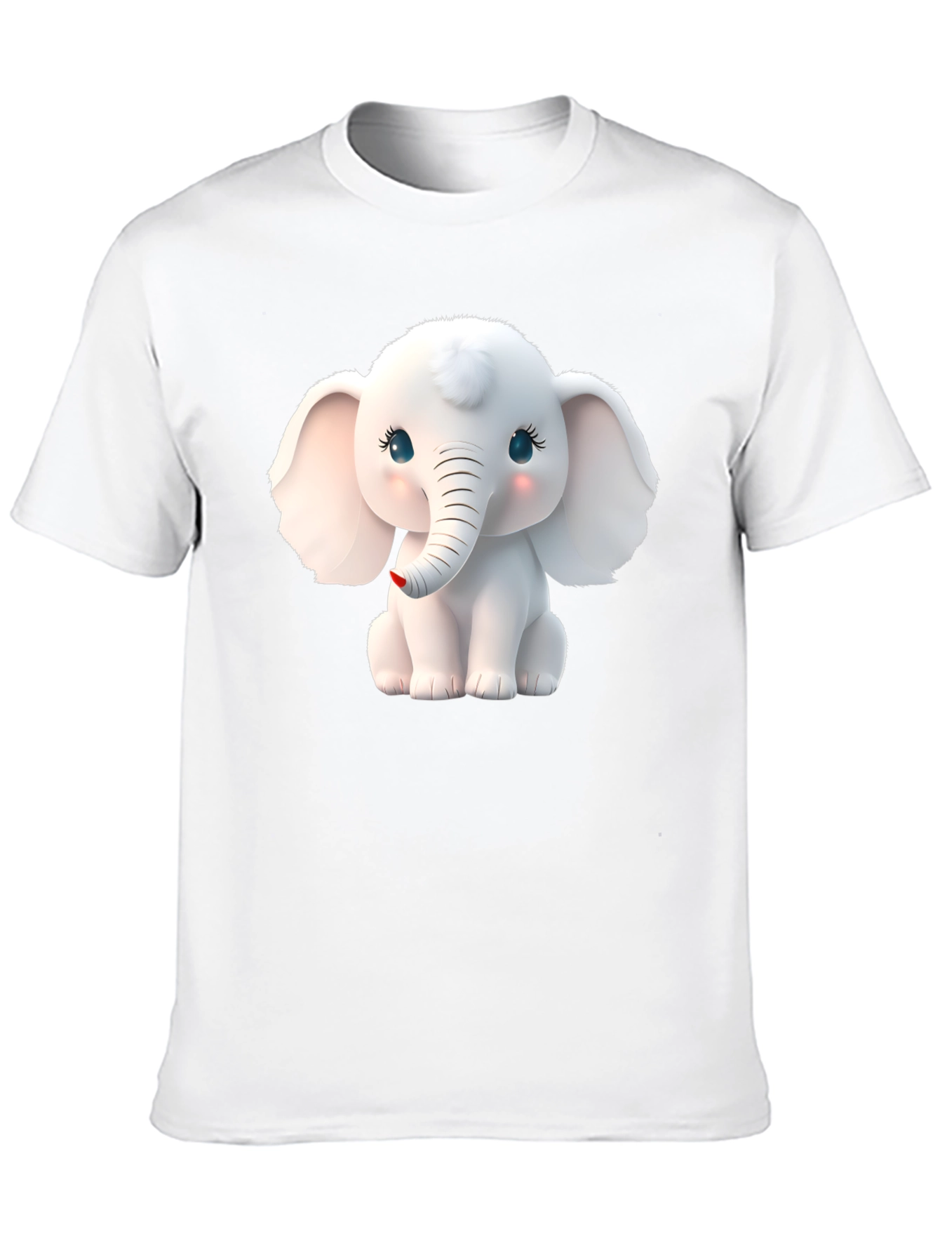 Cute Elephant Graphic Tee - Black