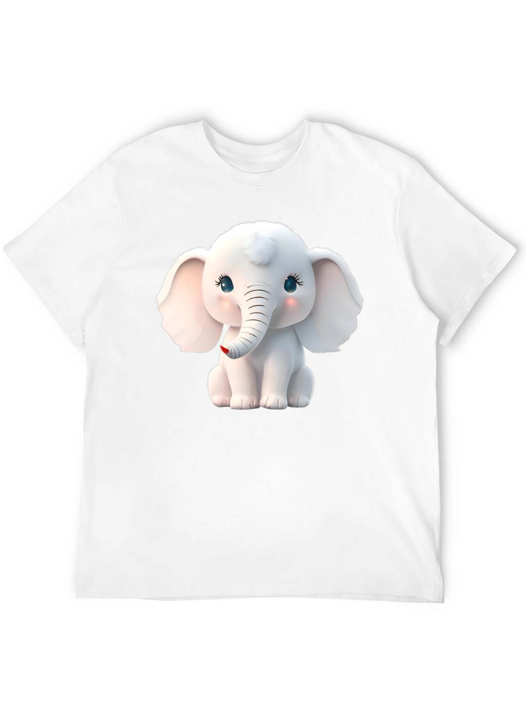 Cute Elephant Graphic Tee - Black