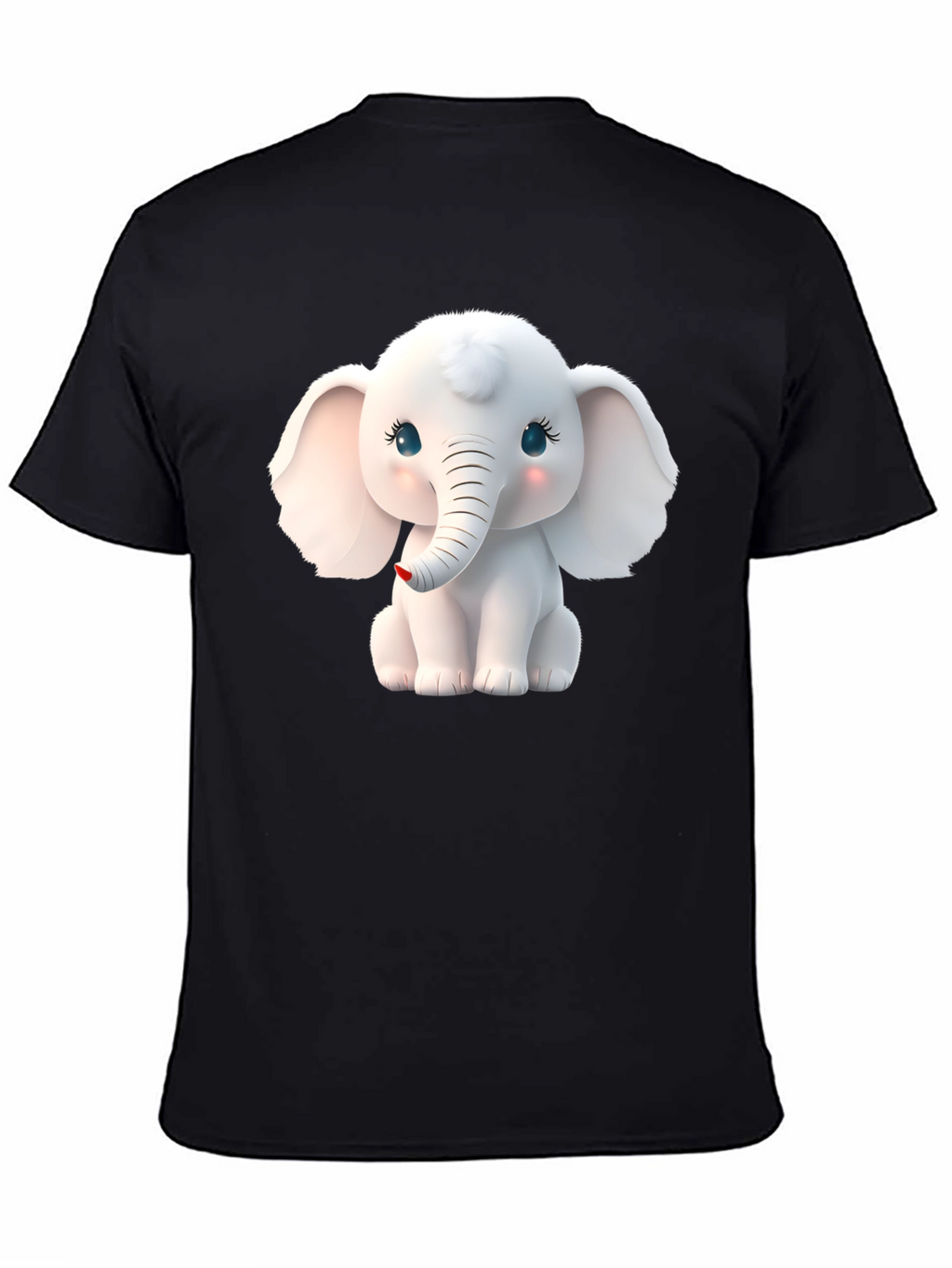 Cute Elephant Graphic Tee - Black