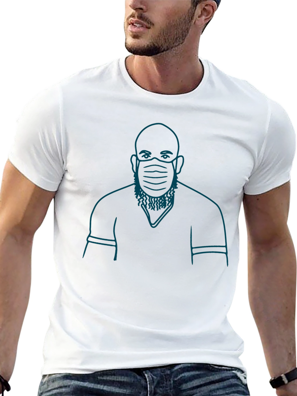 Masked Man Graphic T-Shirt - Black