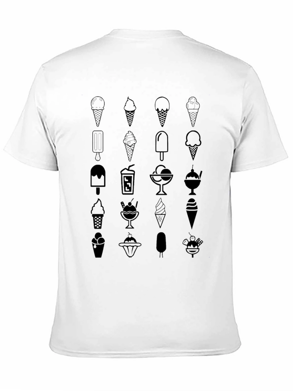 Ice Cream Graphic Tee - Black Cotton Casual Shirt