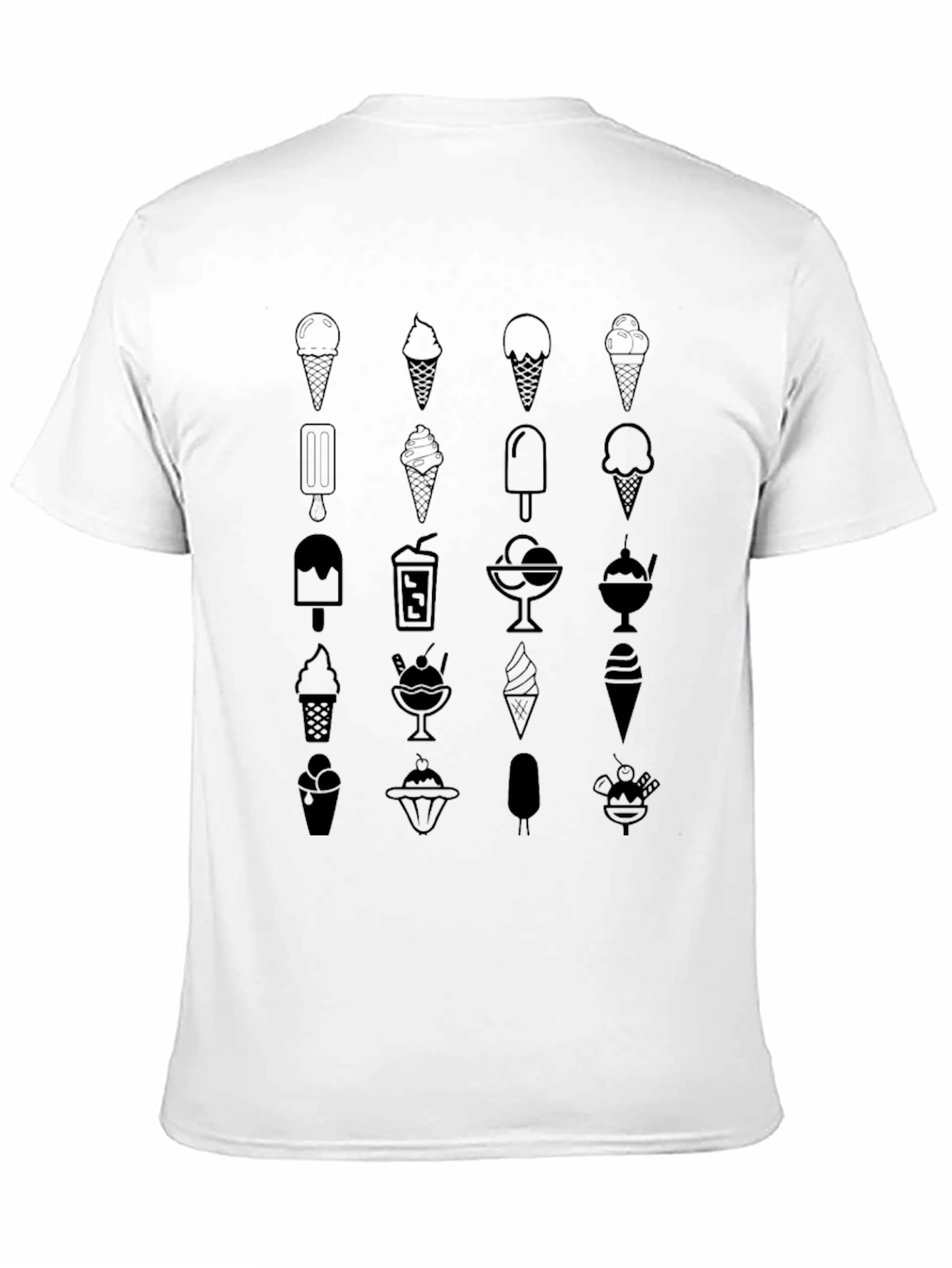 Ice Cream Graphic Tee - Black Cotton Casual Shirt
