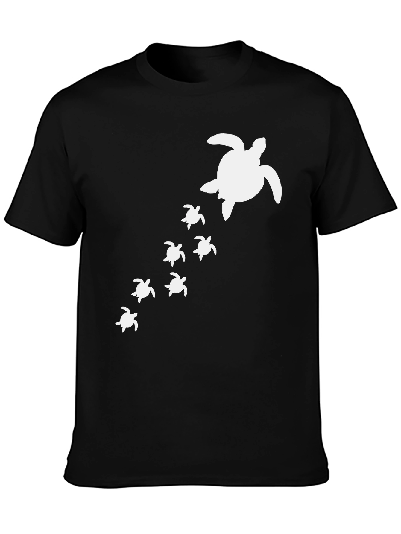 Turtle Family Graphic Print Crew Neck T-Shirt