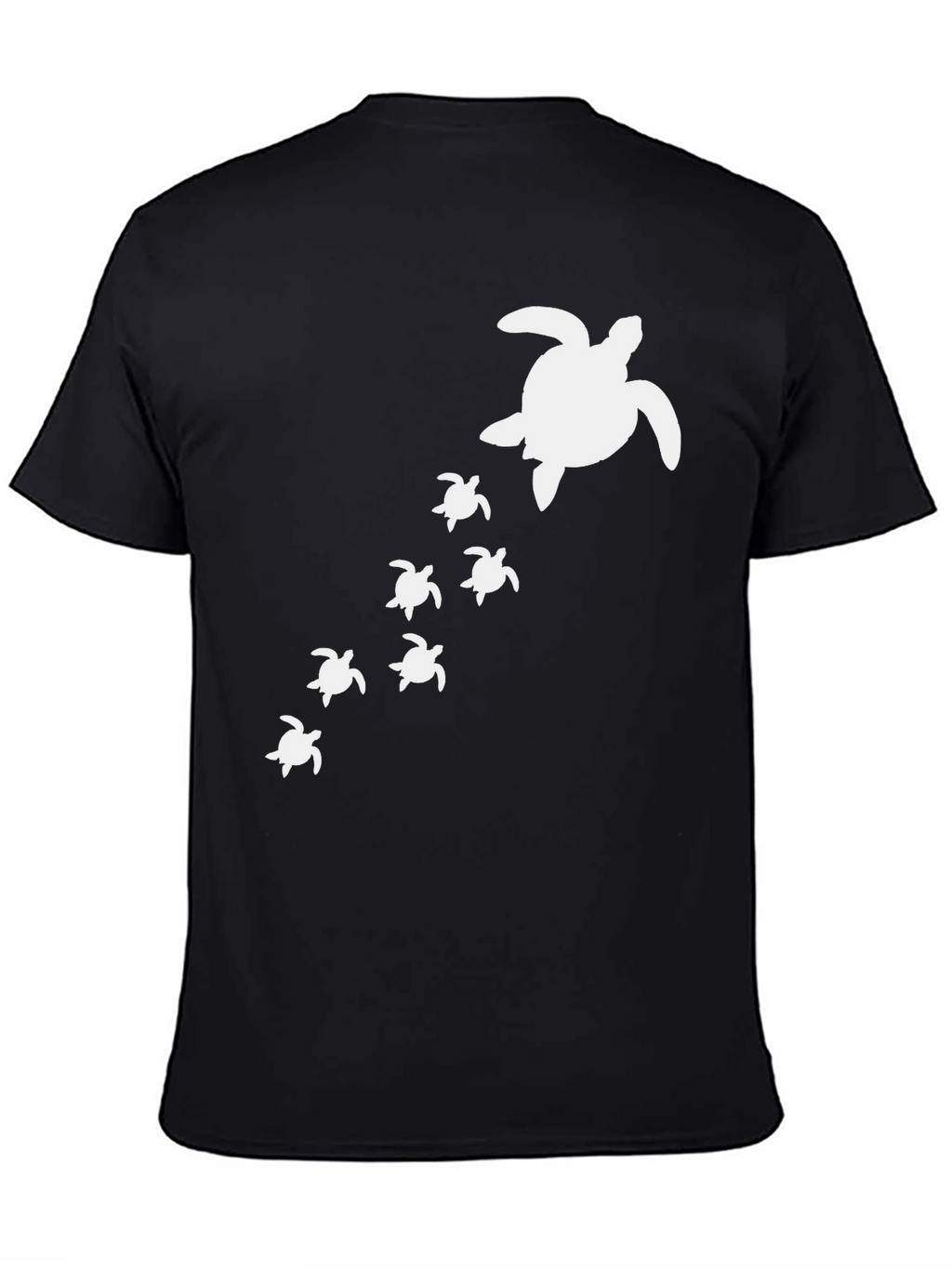 Turtle Family Graphic Print Crew Neck T-Shirt