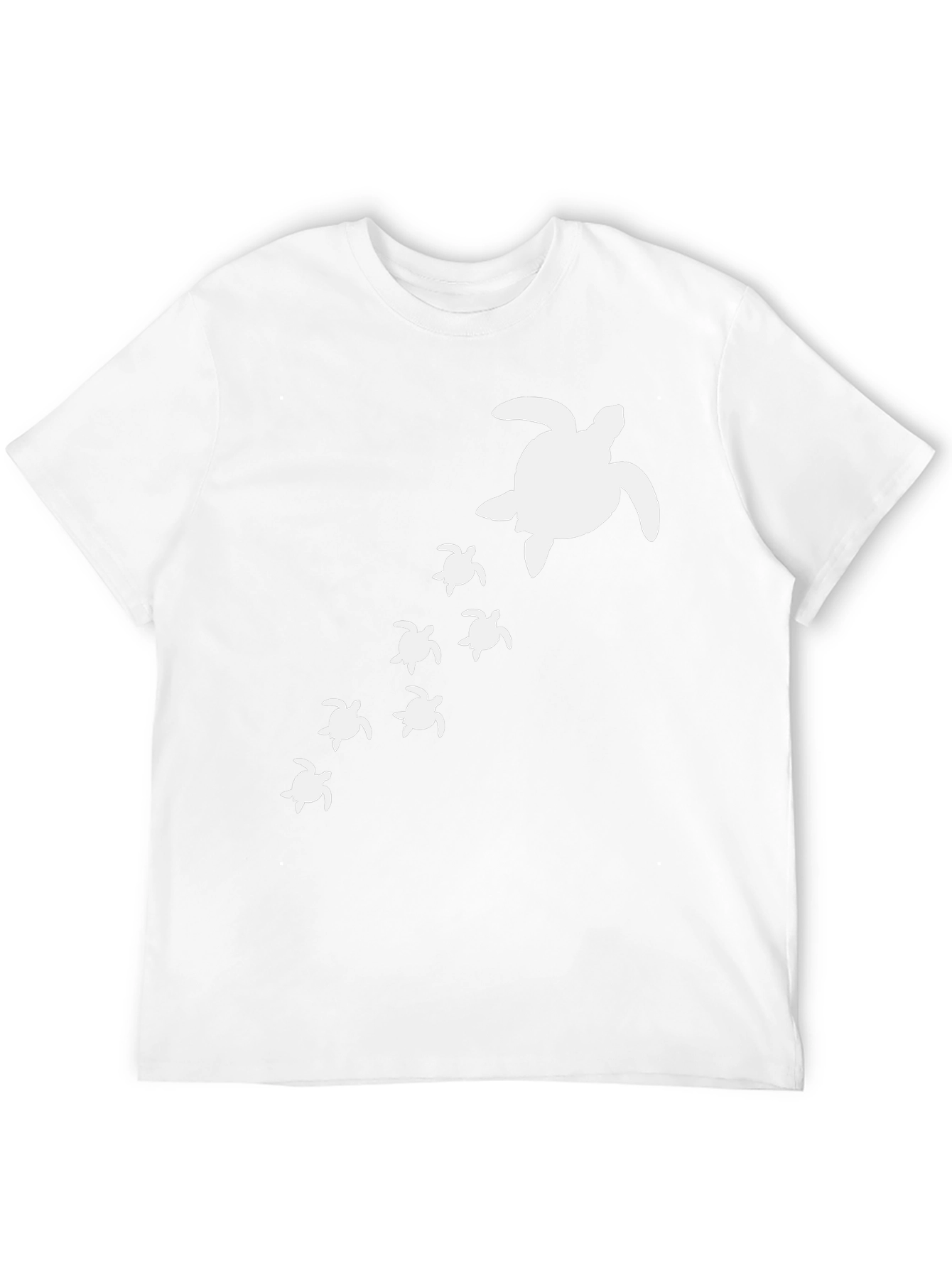 Turtle Family Graphic Print Crew Neck T-Shirt