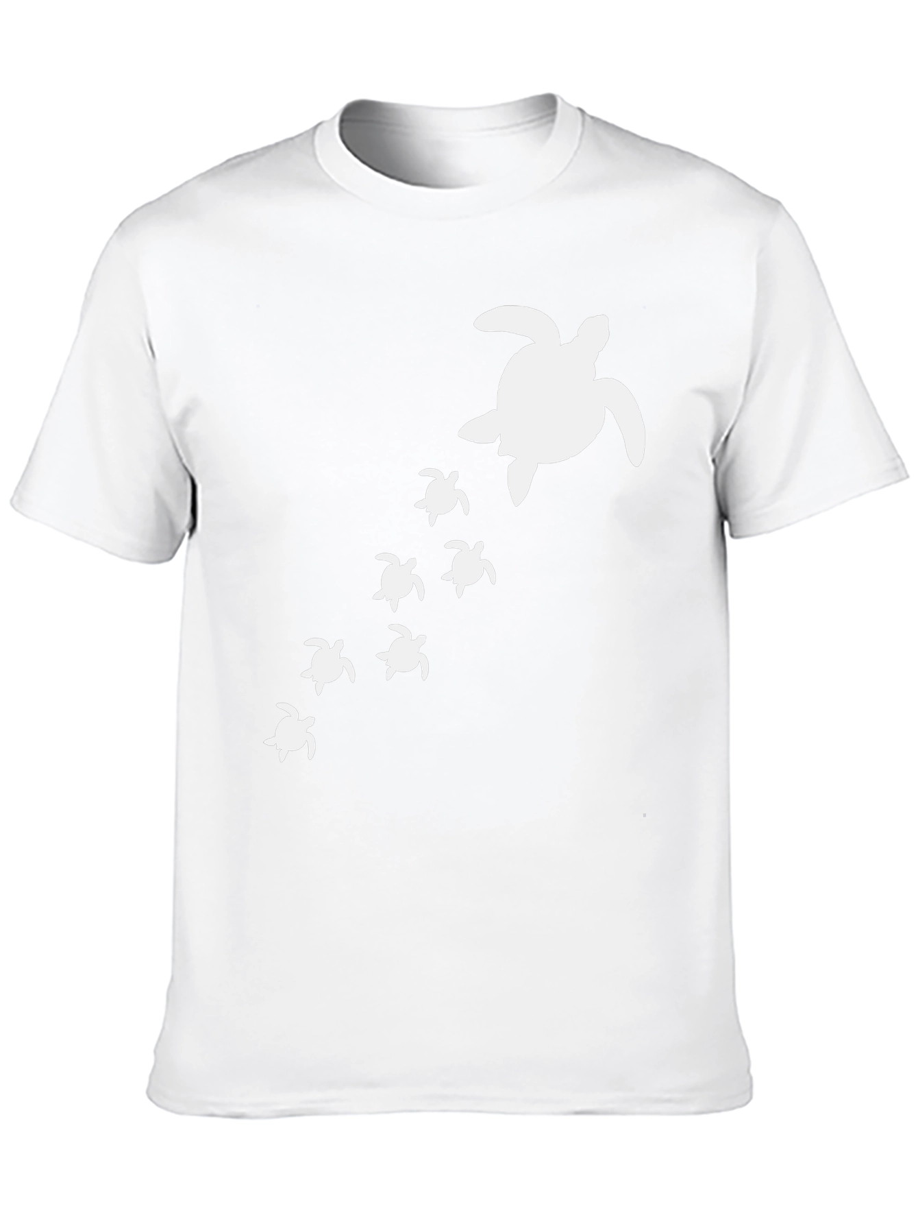 Turtle Family Graphic Print Crew Neck T-Shirt