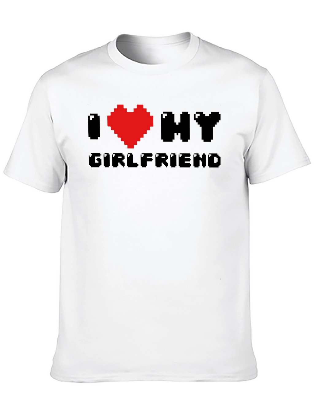 I Heart My Girlfriend Pixel Art Black T-Shirt