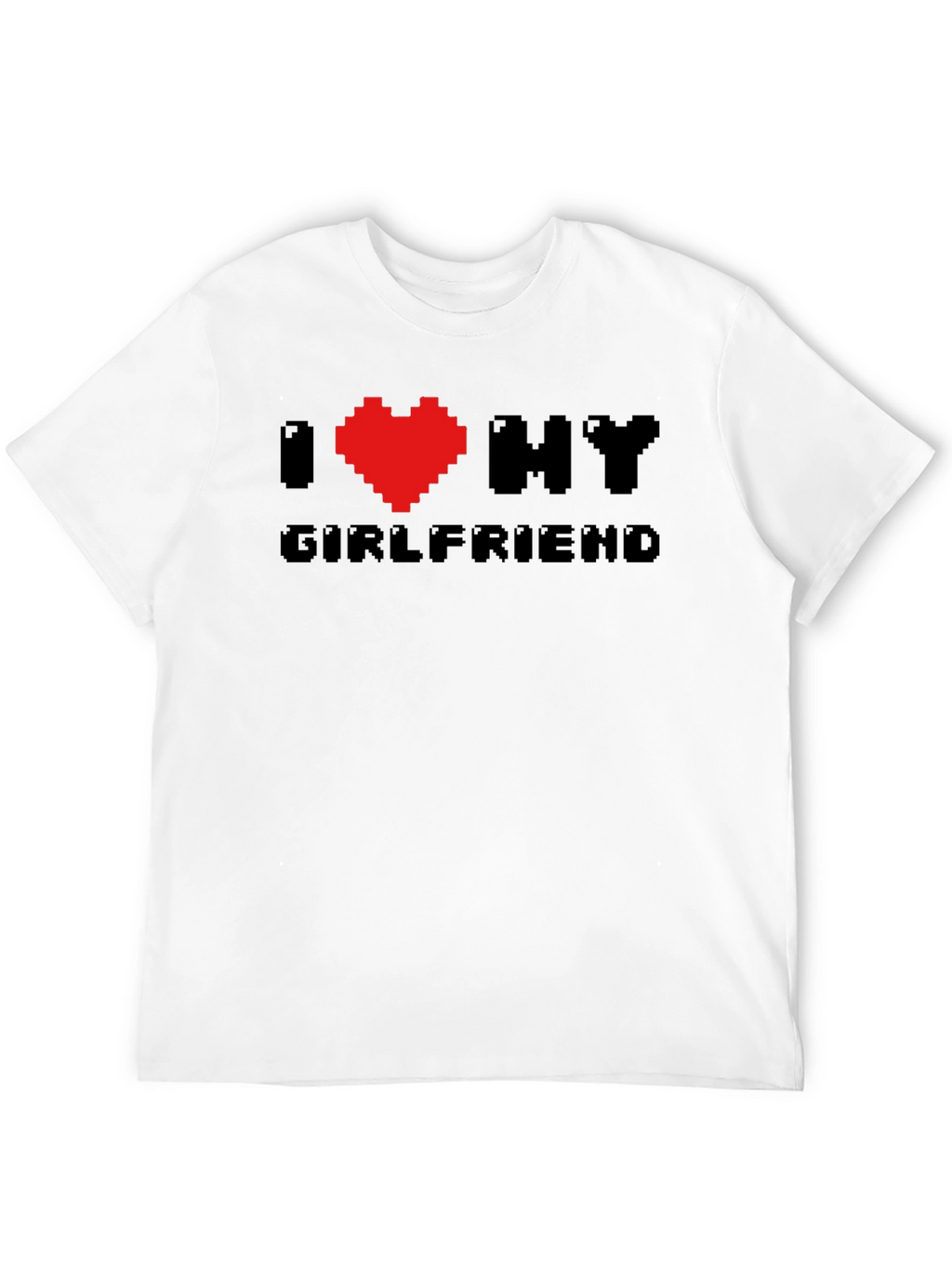 I Heart My Girlfriend Pixel Art Black T-Shirt