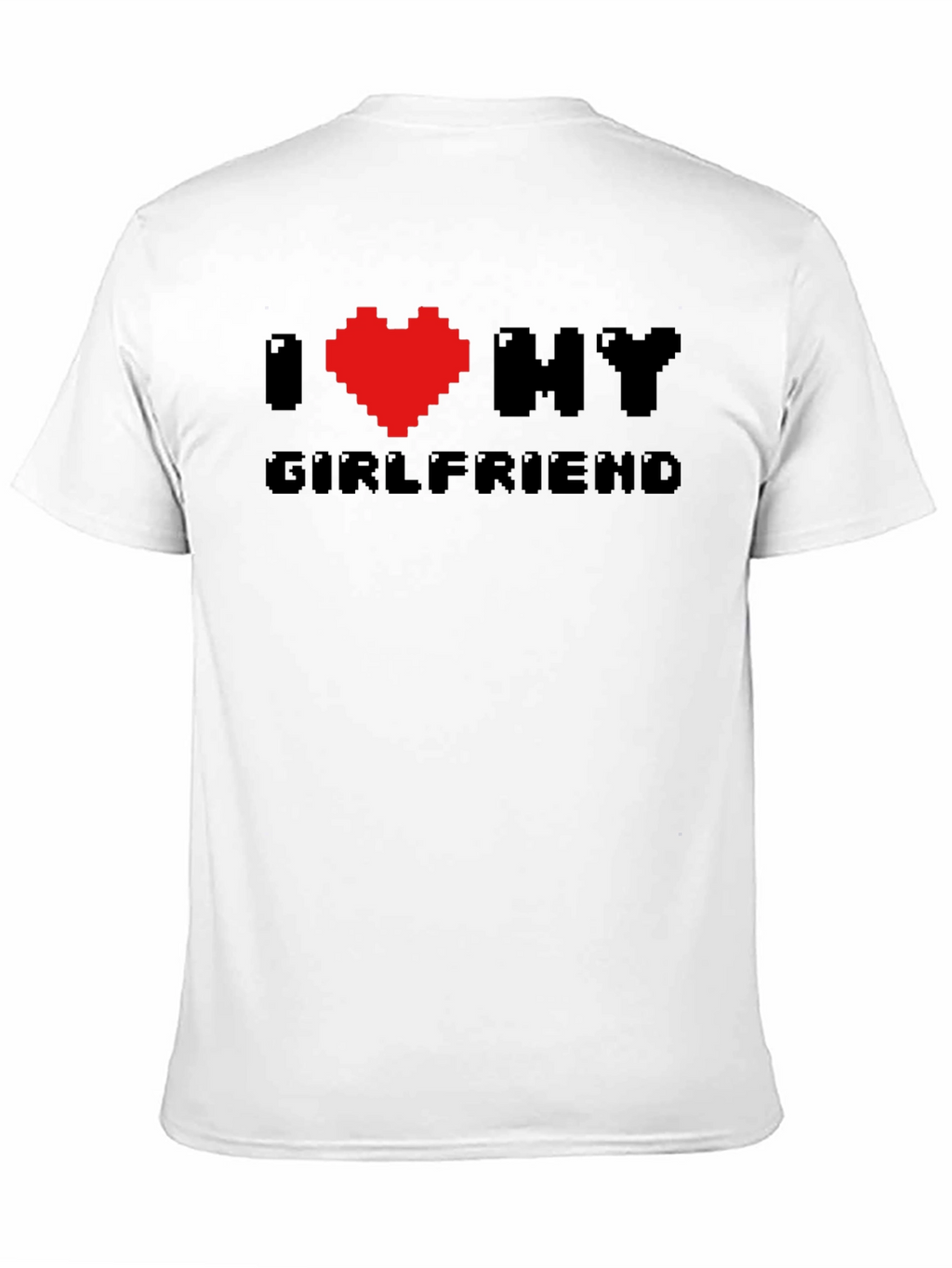 I Heart My Girlfriend Pixel Art Black T-Shirt