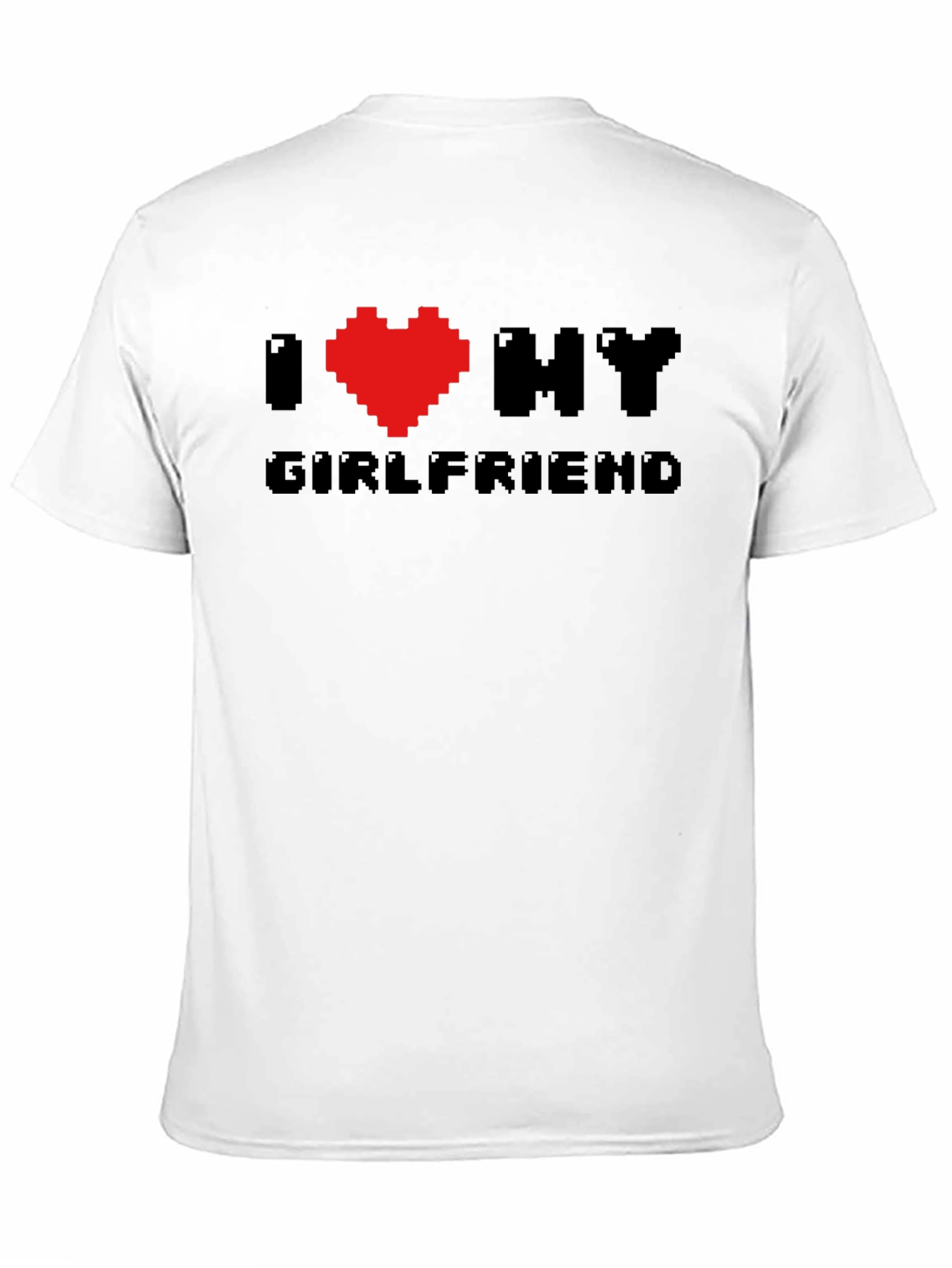I Heart My Girlfriend Pixel Art Black T-Shirt