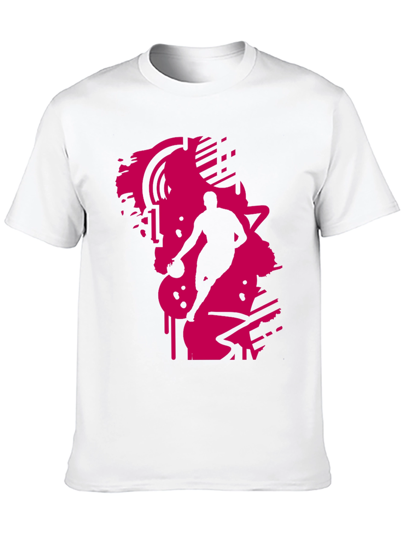 Black Tee with Abstract Basketball Graphic