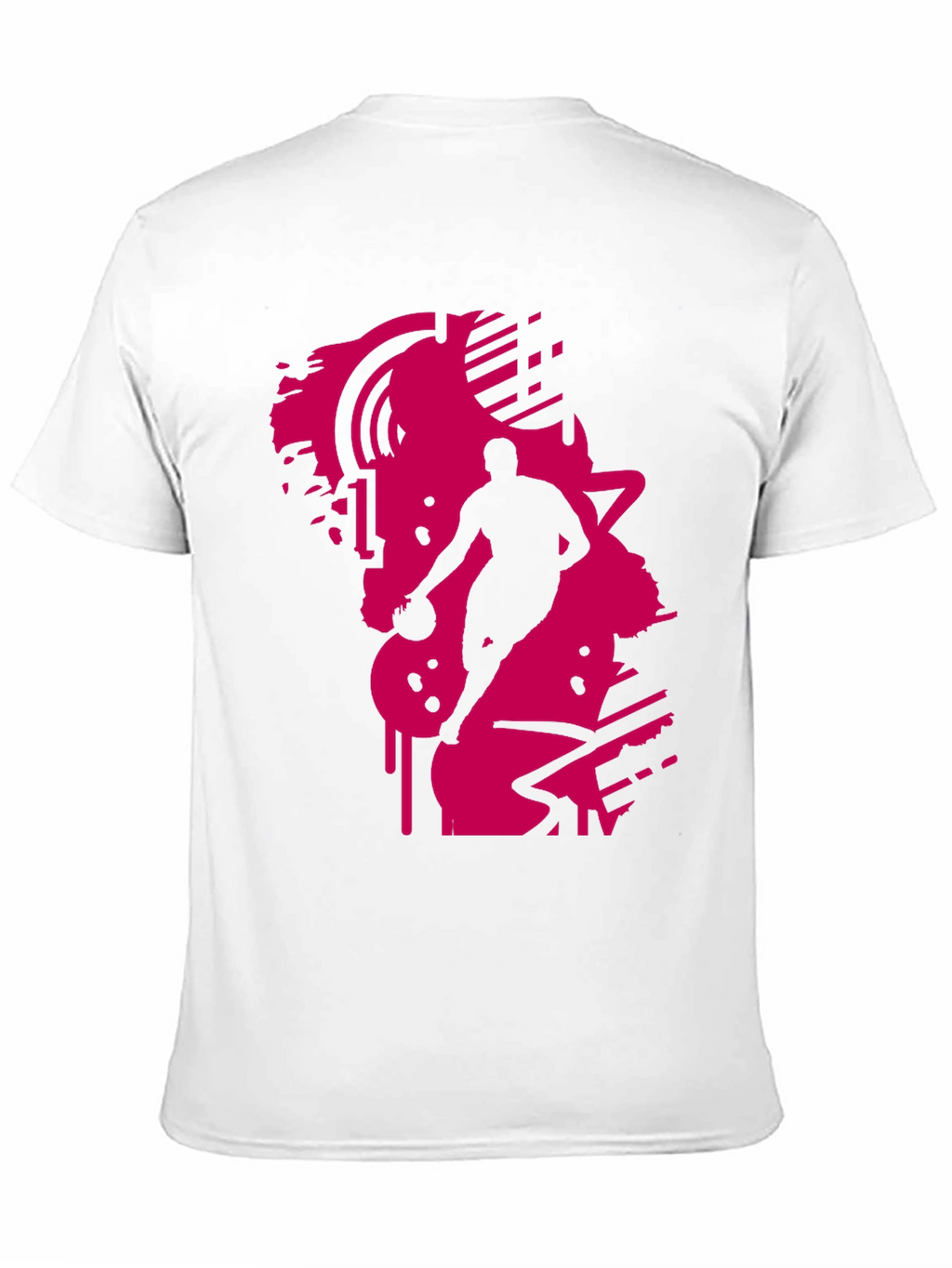 Black Tee with Abstract Basketball Graphic