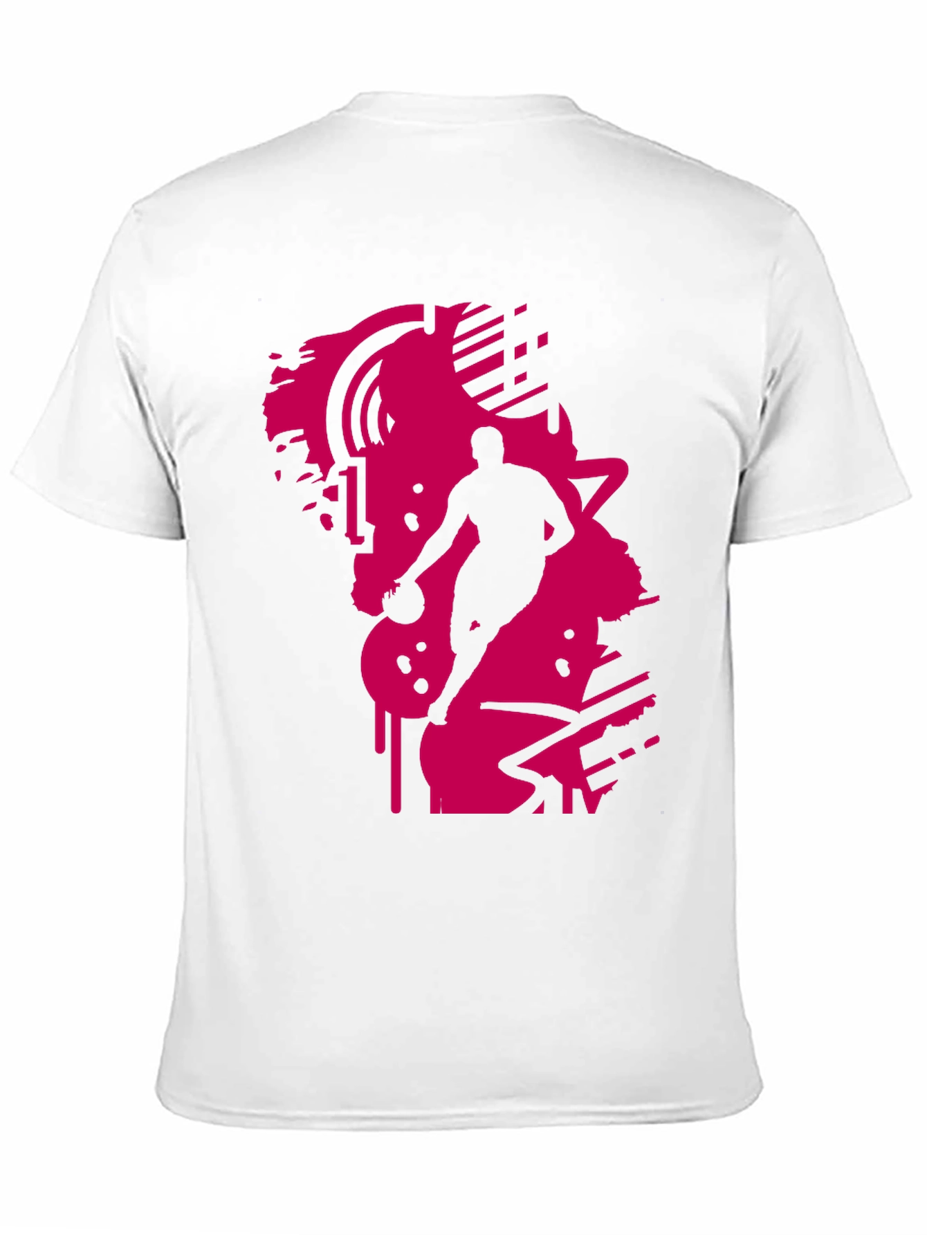Black Tee with Abstract Basketball Graphic