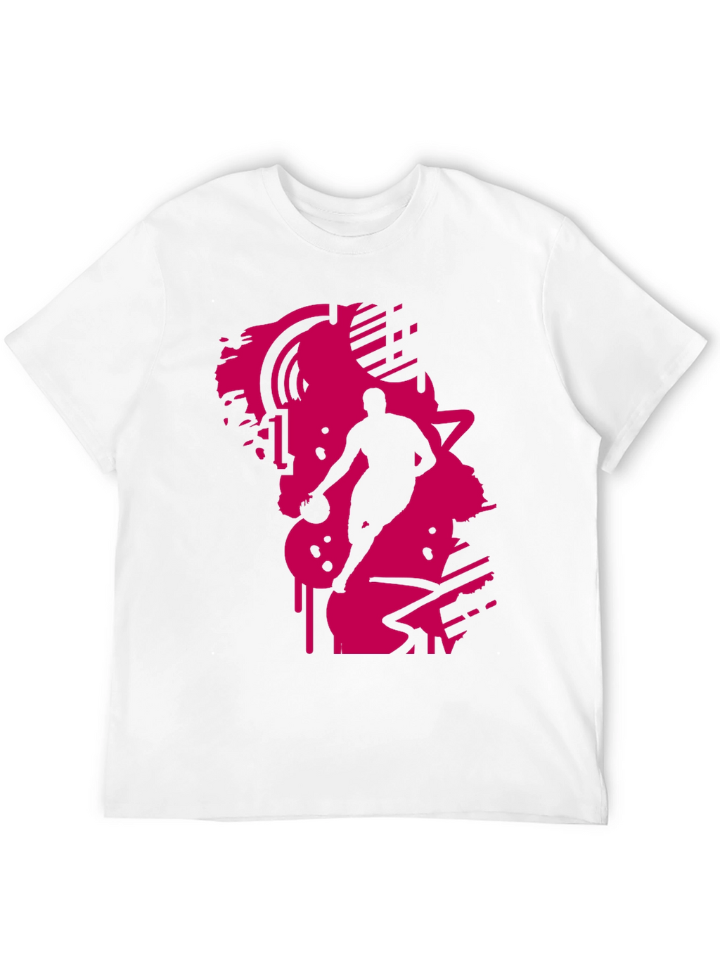 Black Tee with Abstract Basketball Graphic