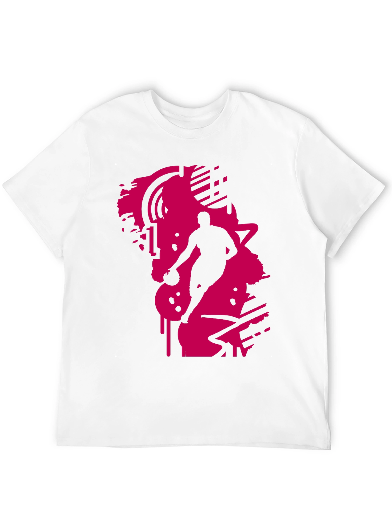 Black Tee with Abstract Basketball Graphic