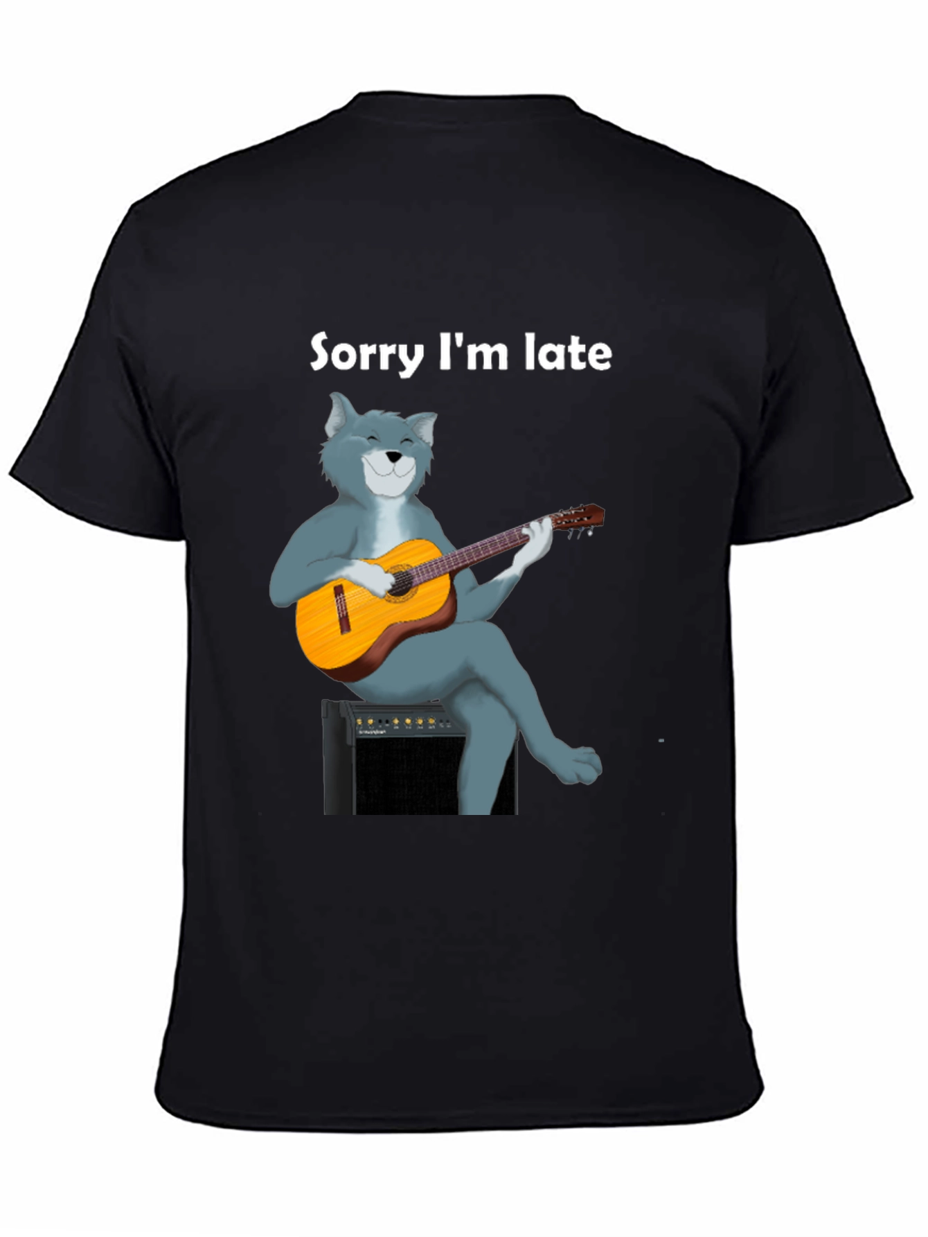 Sorry Im Late Cat Guitar T-Shirt