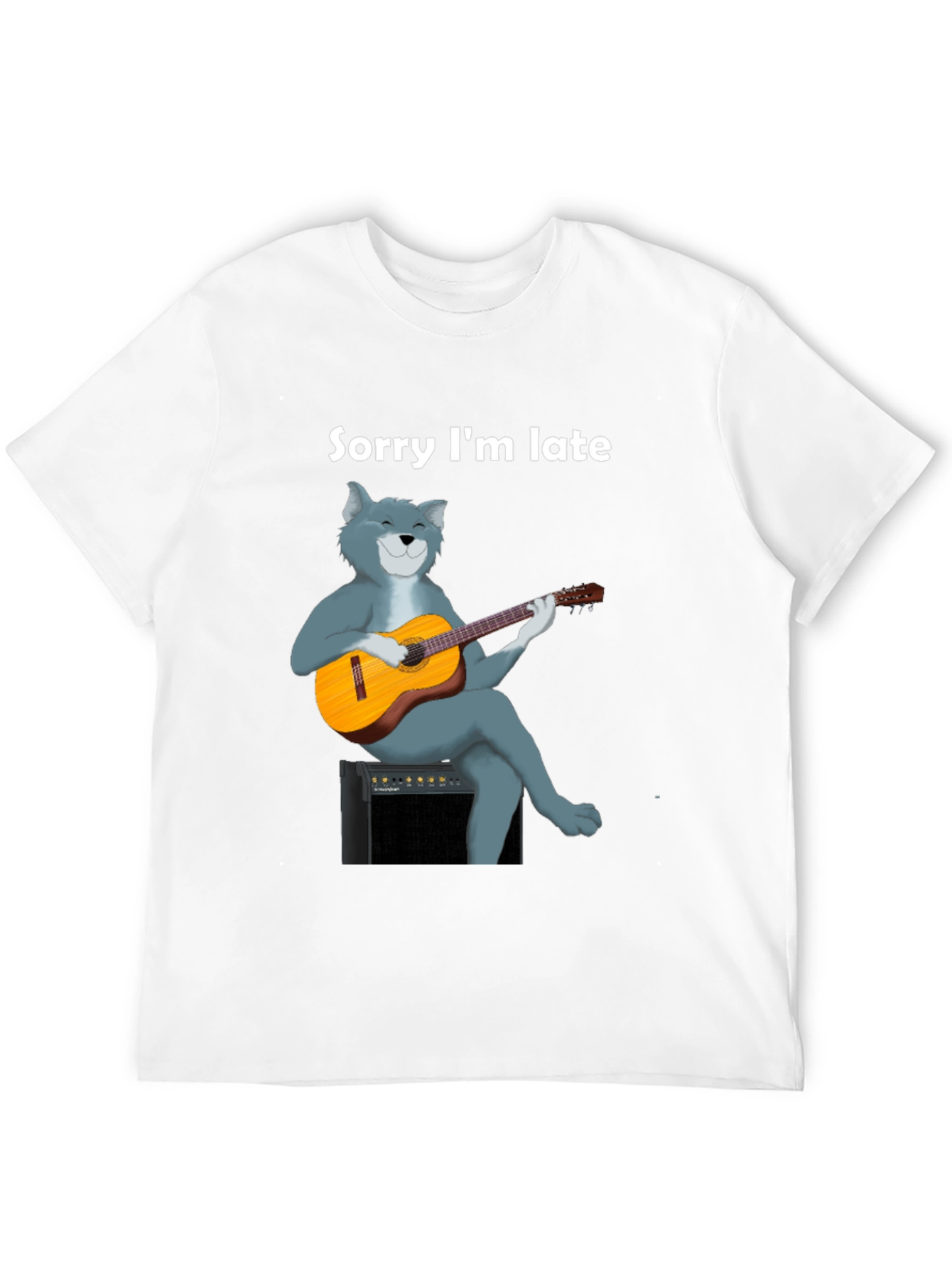 Sorry Im Late Cat Guitar T-Shirt