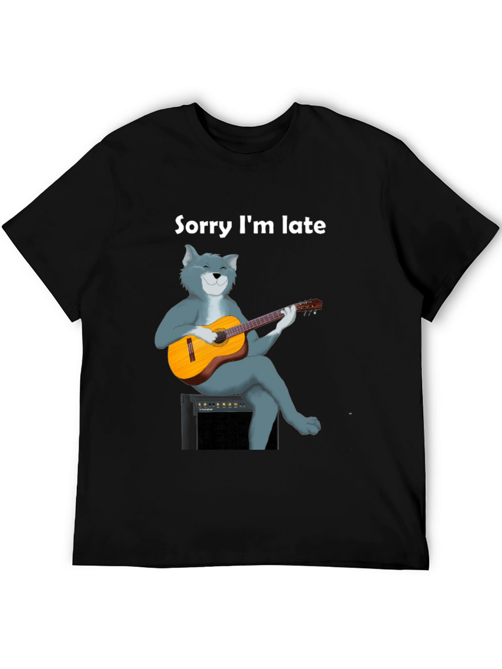 Sorry Im Late Cat Guitar T-Shirt