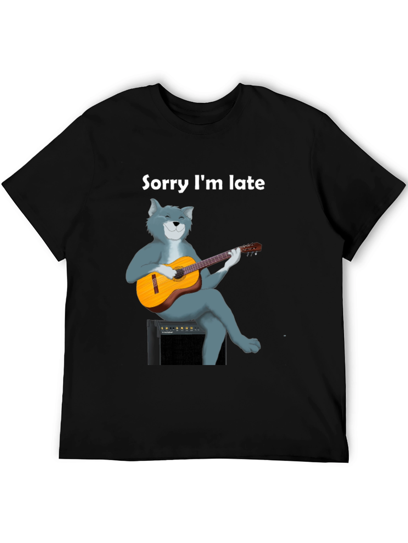 Sorry Im Late Cat Guitar T-Shirt