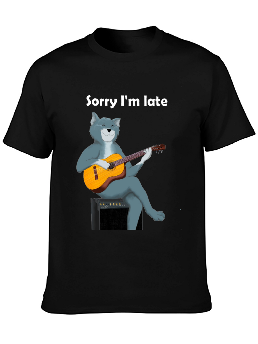 Sorry Im Late Cat Guitar T-Shirt