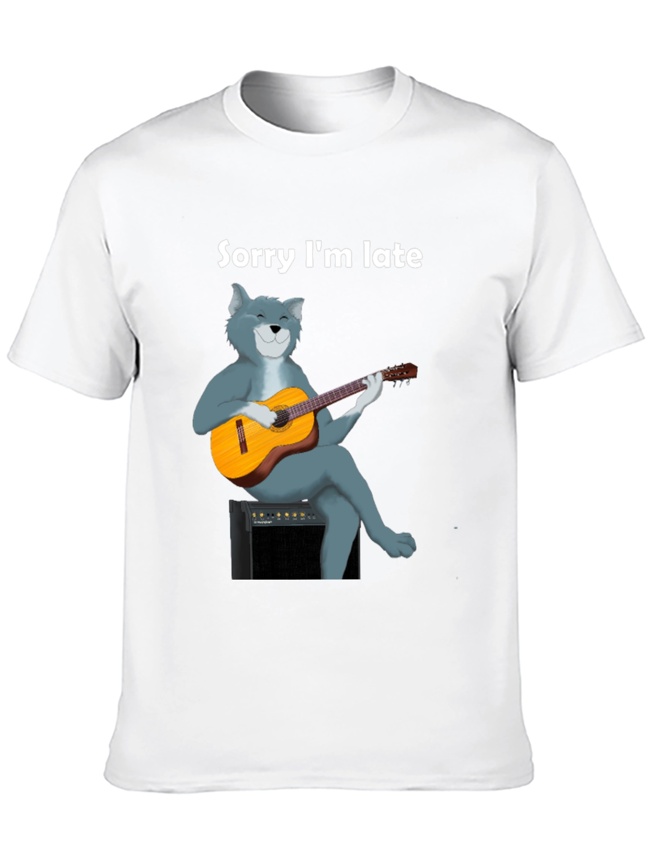 Sorry Im Late Cat Guitar T-Shirt